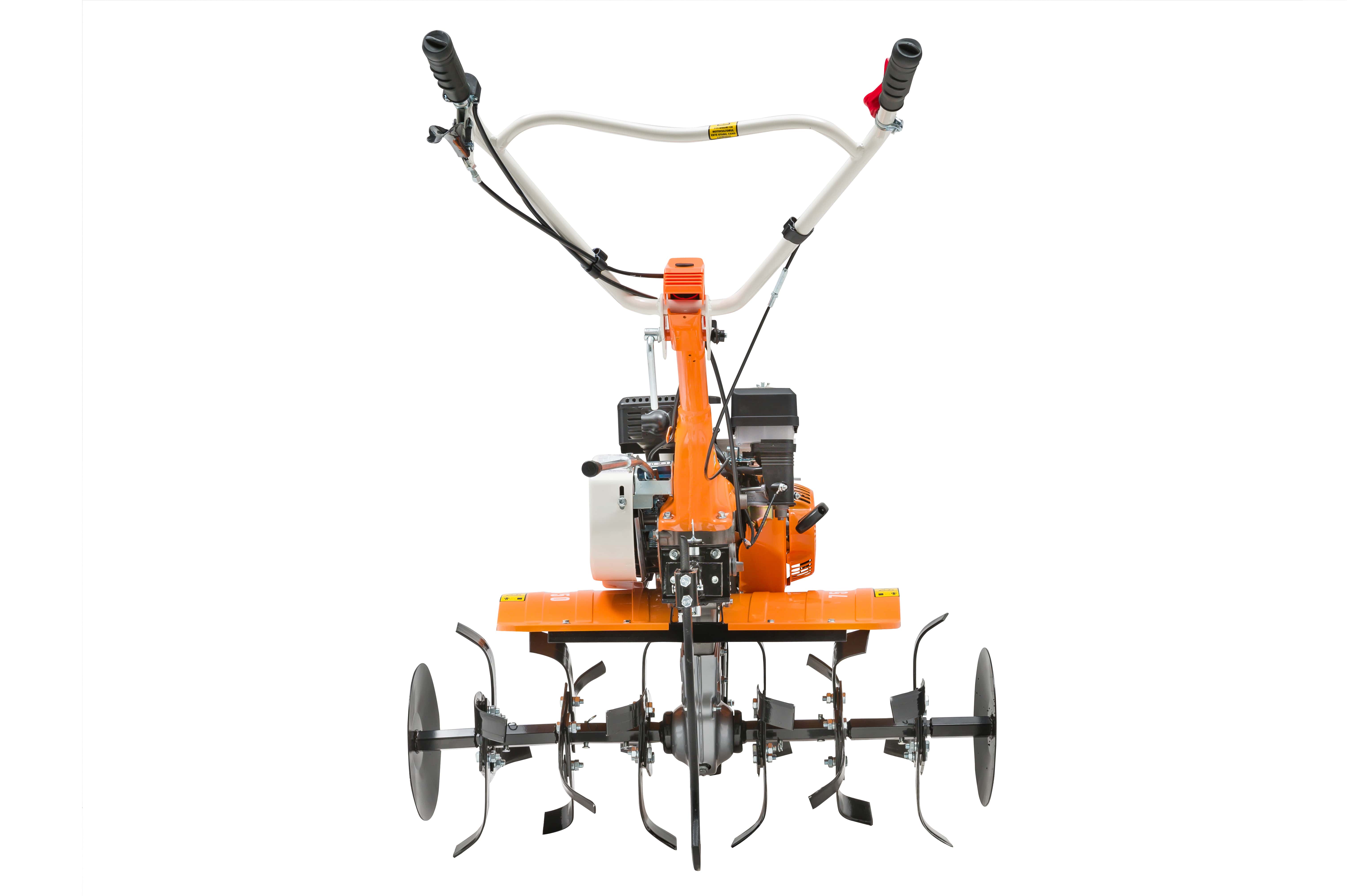 Motocultor pe benzina, O'Mac, 212 CC, 7 CP, latime de lucru 50-90 cm, 4 timpi, roti cauciuc,plug si rarita