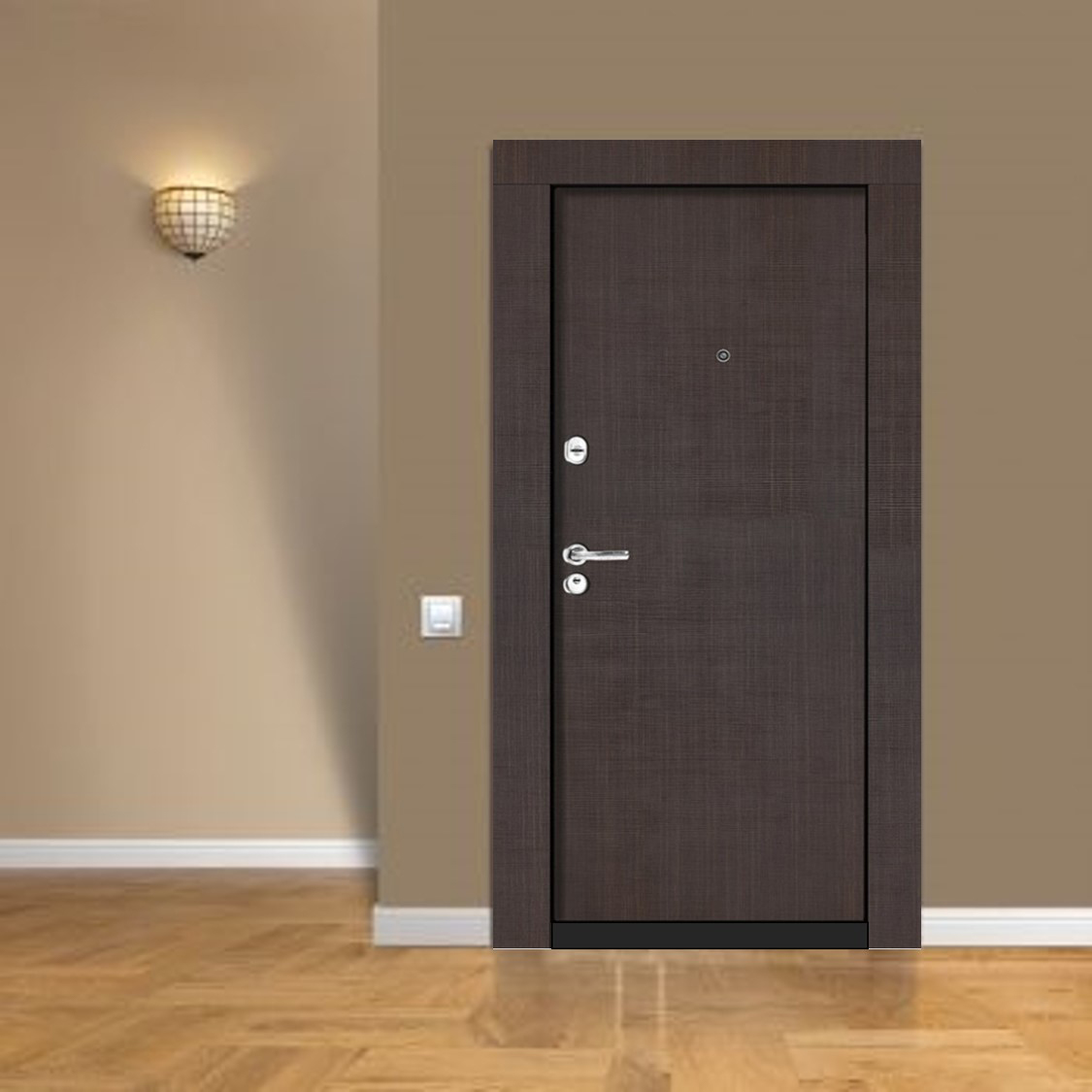 Usa de intrare pentru apartament BELLA CASA M92, fara geam, stanga, metal, 86 x 205 cm, wenge