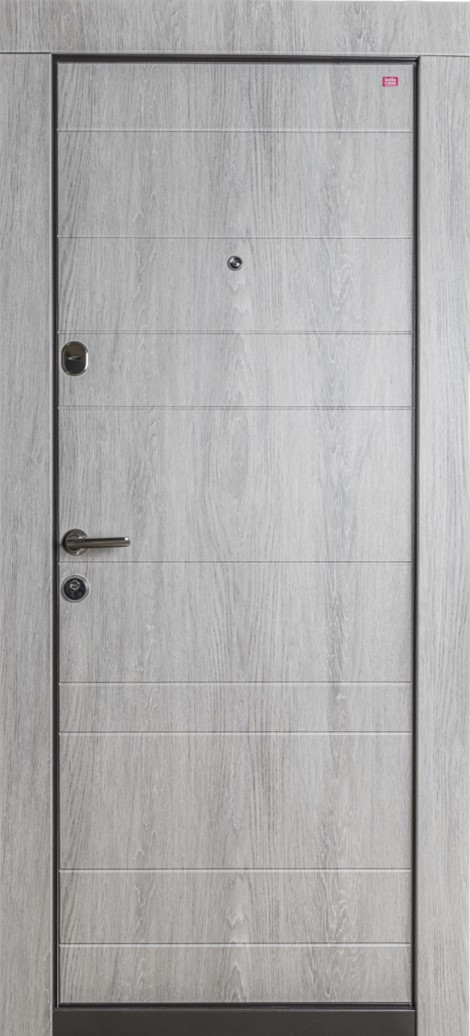 Usa de intrare pentru apartament BELLA CASA BC102, fara geam, dreapta, metal, 77 x 194 cm, gri deschis