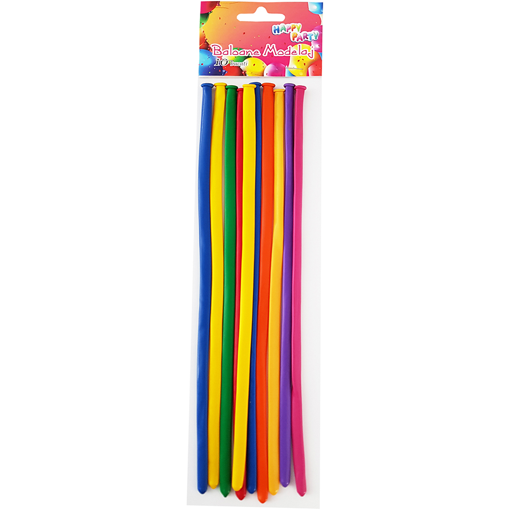 Baloane modelaj Party, latex, multicolor, 10 buc