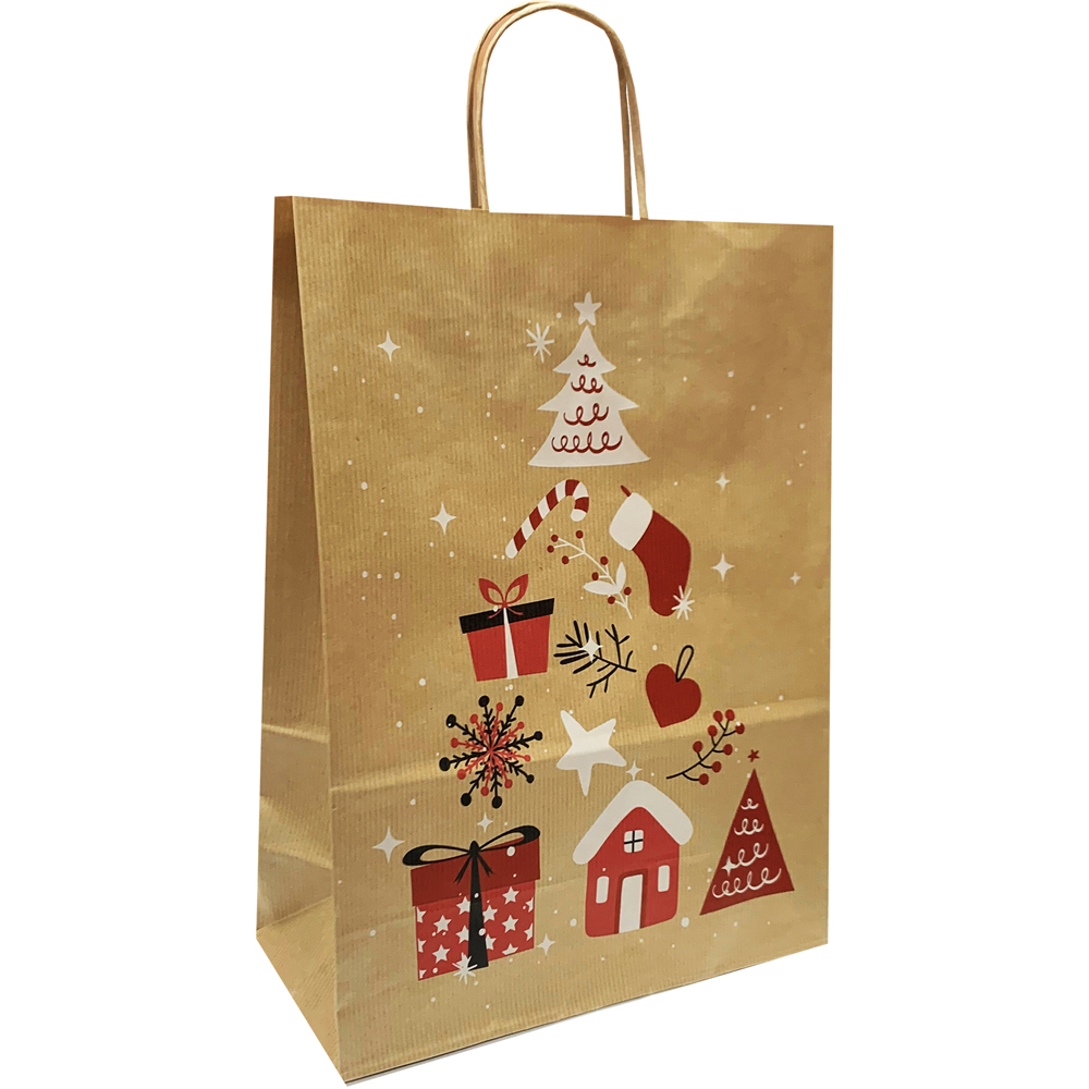 Punga SAVCOM Kraft Christmas, mica, diverse modele