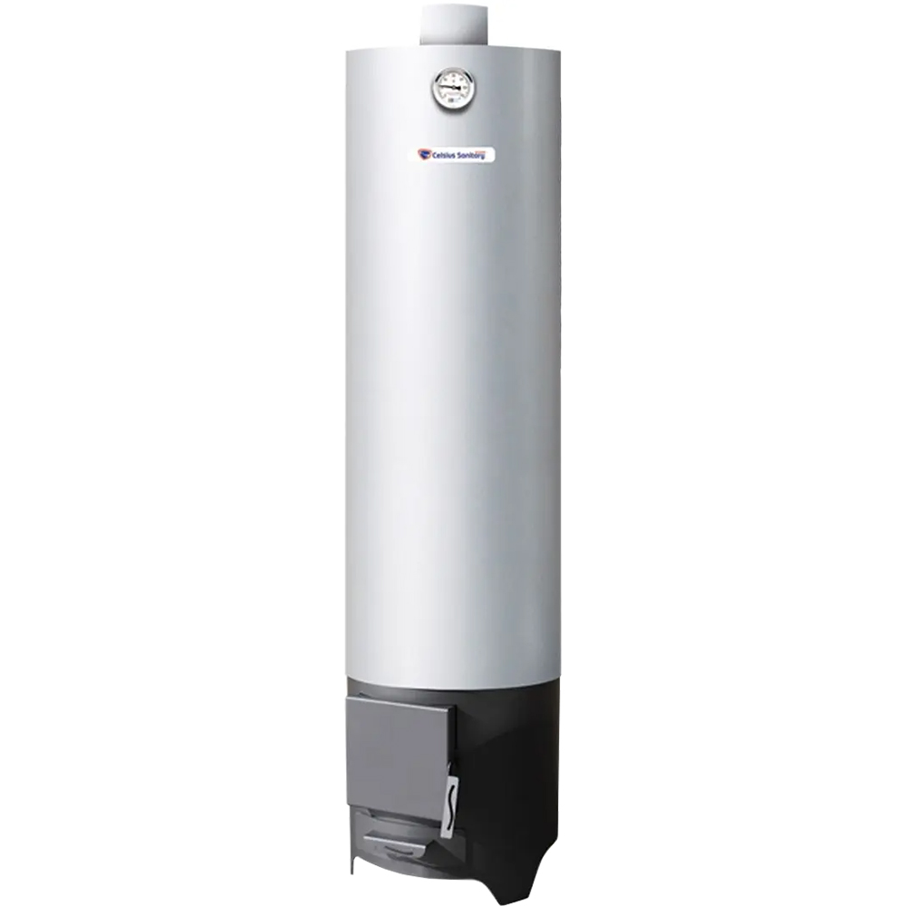 Boiler pe lemne cu focar Celsius, 90l, otel, negru-argintiu