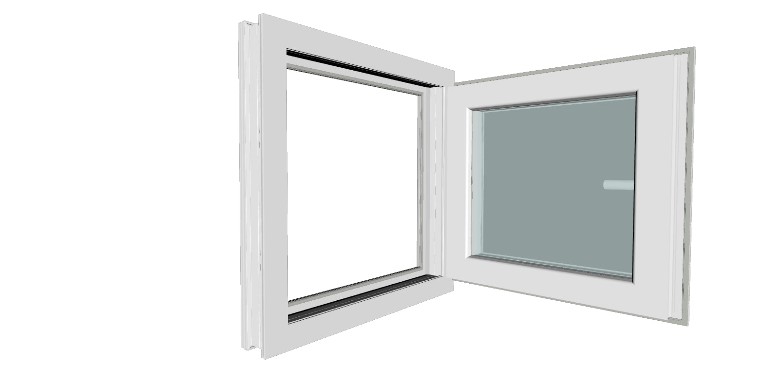 Fereastra termopan FENSTERWELT, PVC, 5 camere, 56 x 56 cm, deschidere oscilobatanta dreapta, alb