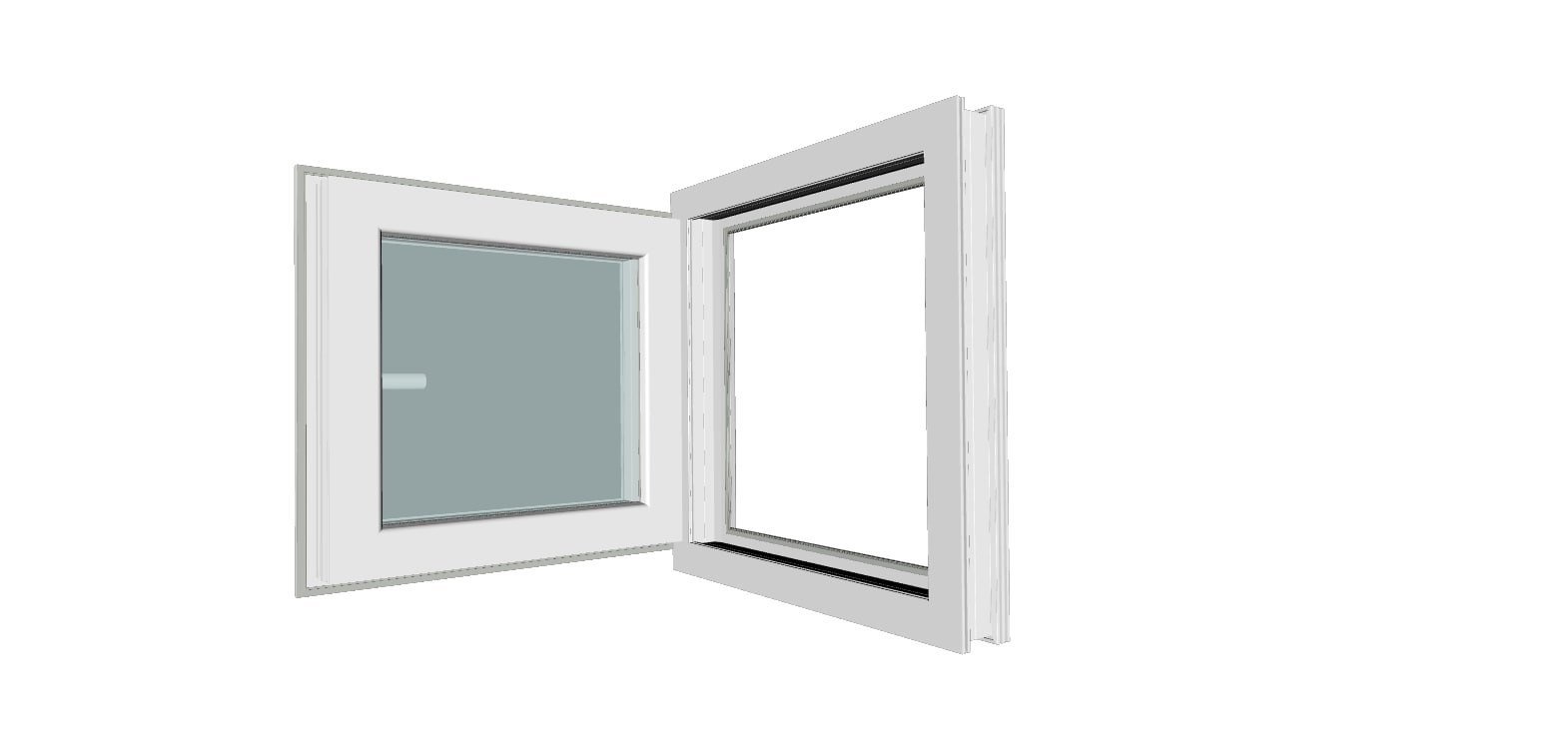 Fereastra termopan FENSTERWELT, PVC, 5 camere, 56 x 56 cm, deschidere oscilobatanta stanga, alb
