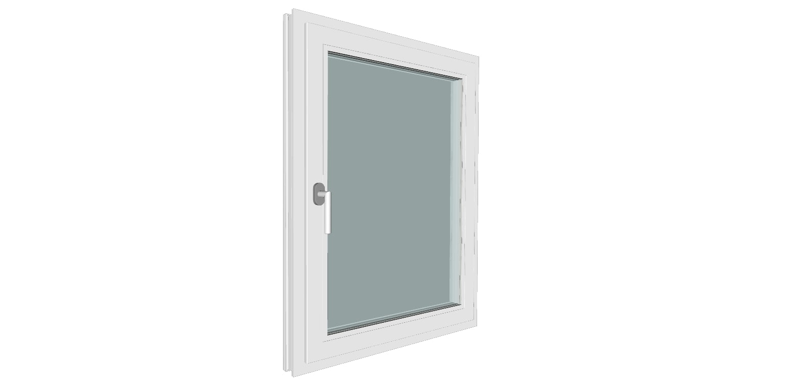 Fereastra termopan FENSTERWELT, PVC, 5 camere, 86 x 116 cm, deschidere oscilobatanta dreapta, alb