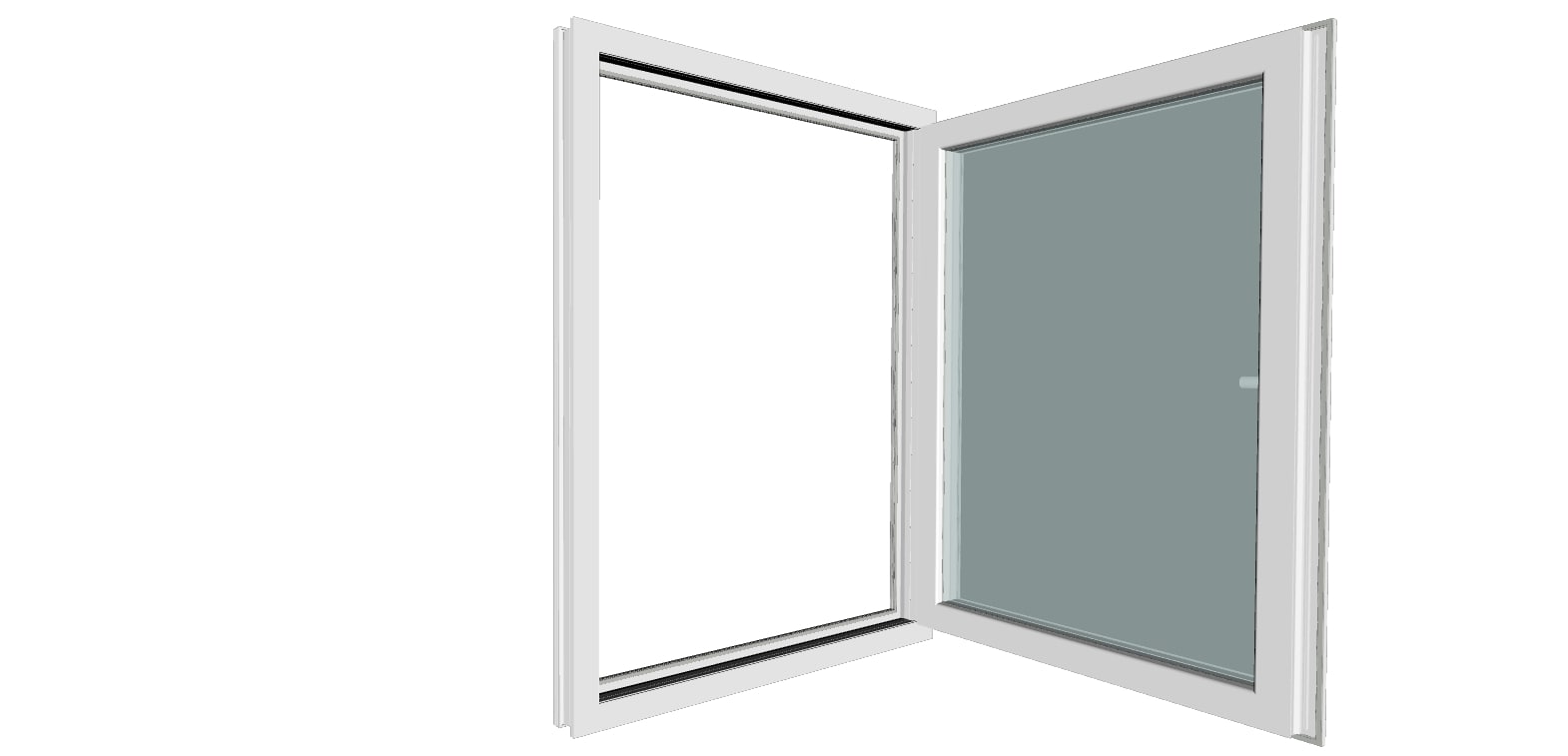 Fereastra termopan FENSTERWELT, PVC, 5 camere, 86 x 116 cm, deschidere oscilobatanta dreapta, alb