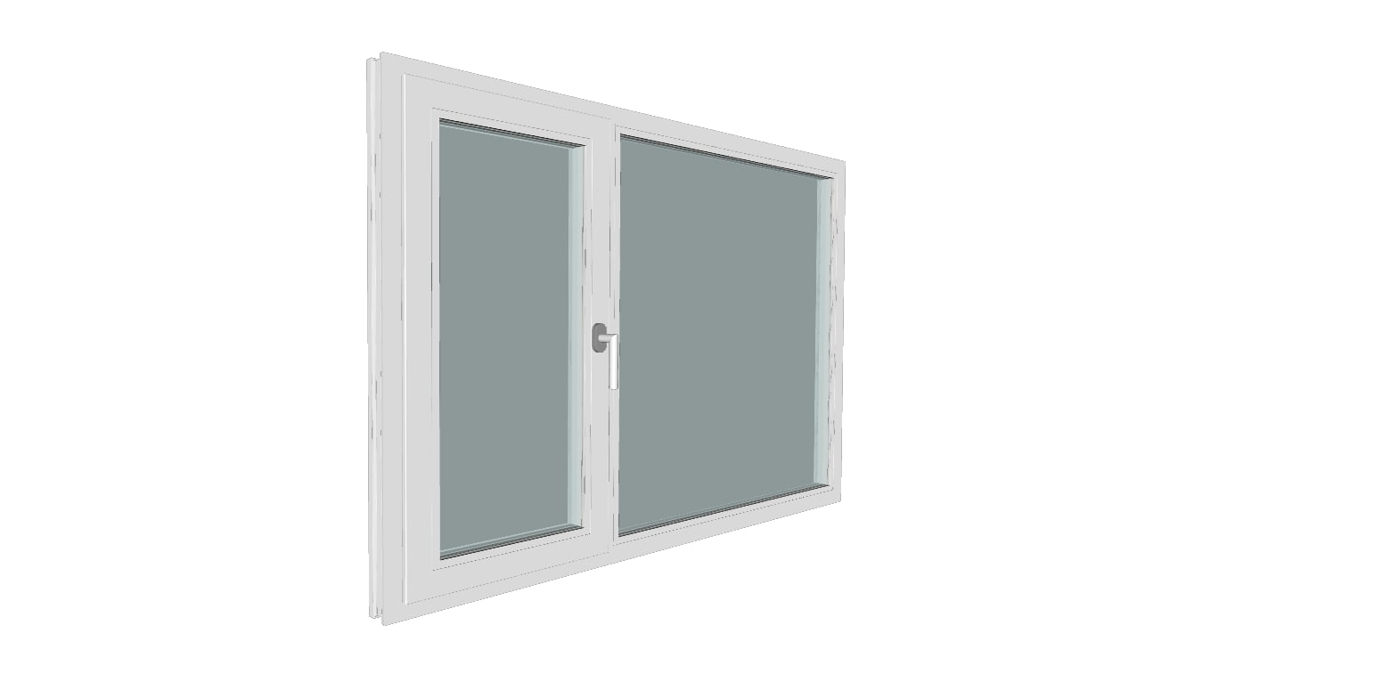 Fereastra termopan FENSTERWELT, PVC, 5 camere, 160 x 116 cm, deschidere fixa + batanta stanga, alb
