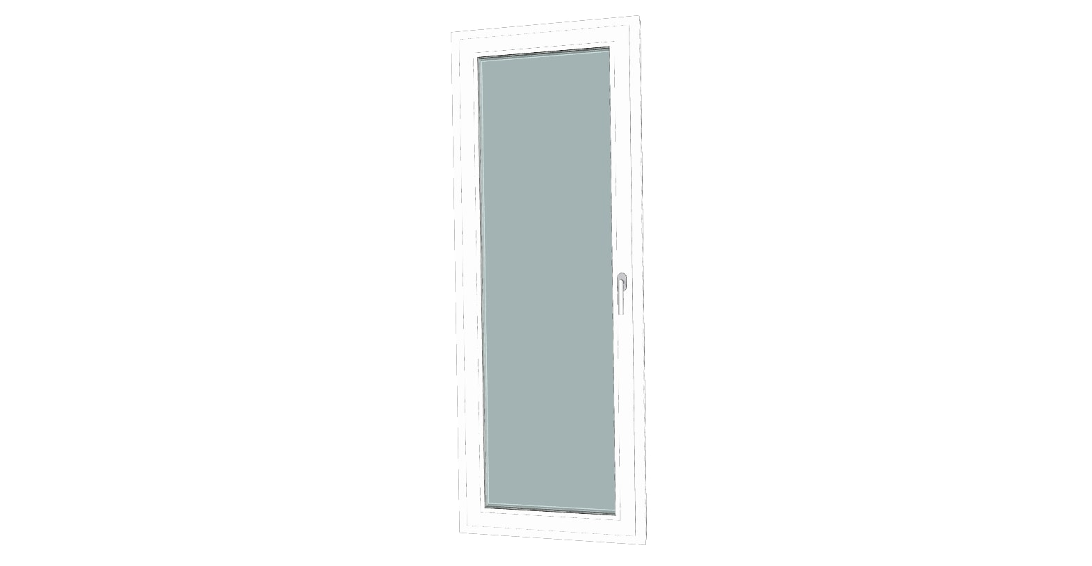 Usa exterior FENSTERWELT, cu geam, 5 camere, stanga, PVC, 76 x 205 cm, alb