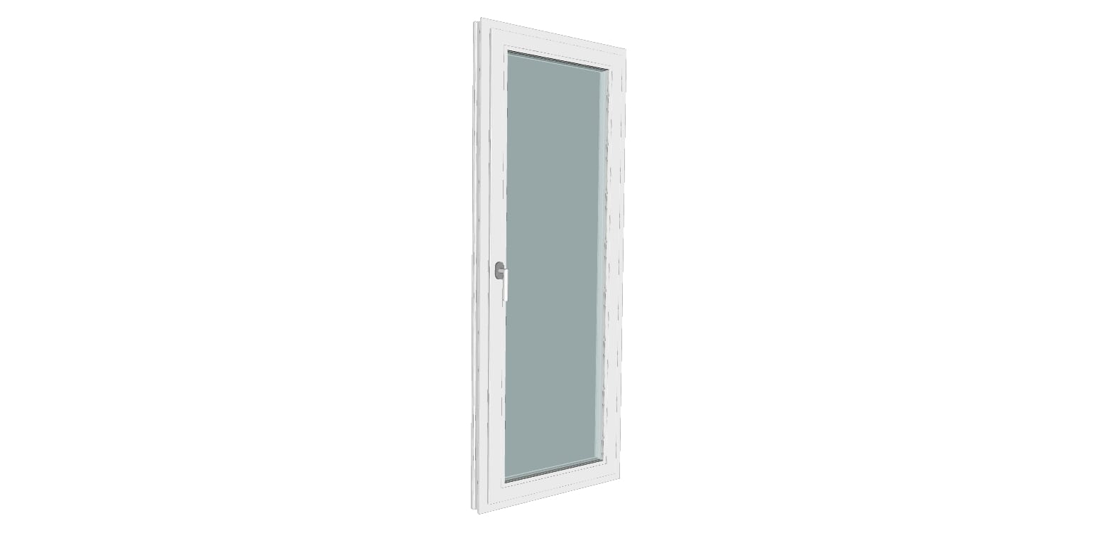 Usa exterior FENSTERWELT, cu geam, 5 camere, dreapta, PVC, 76 x 205 cm, alb