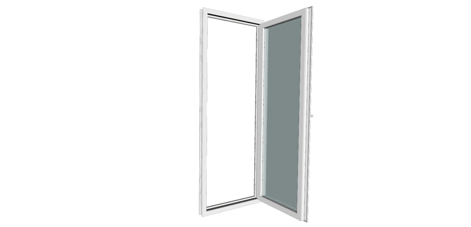 Usa exterior FENSTERWELT, cu geam, 5 camere, dreapta, PVC, 76 x 205 cm, alb