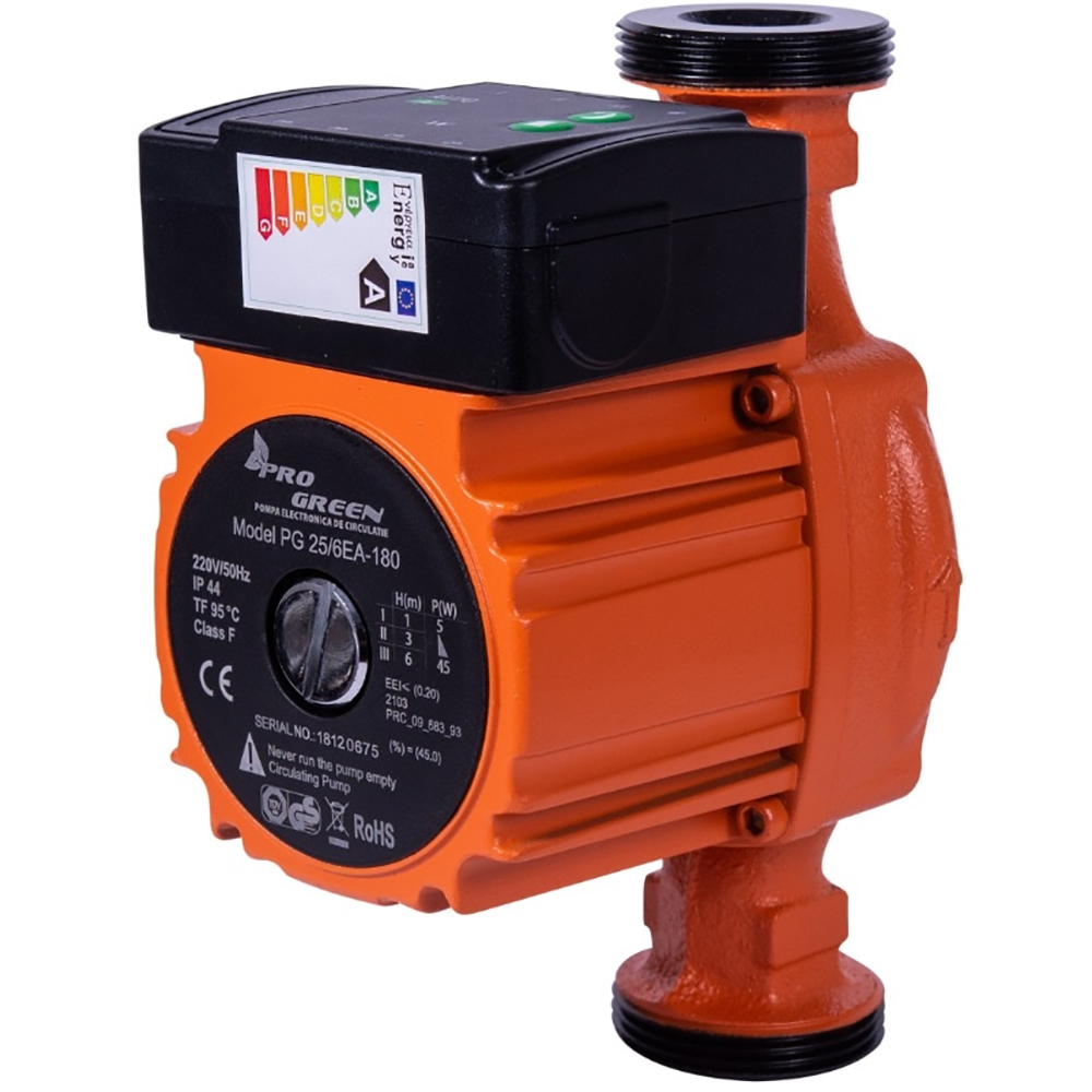 Pompa recirculare GreenPro PG 25/6EA-180, 10 Bar, 45W, ax 180 mm