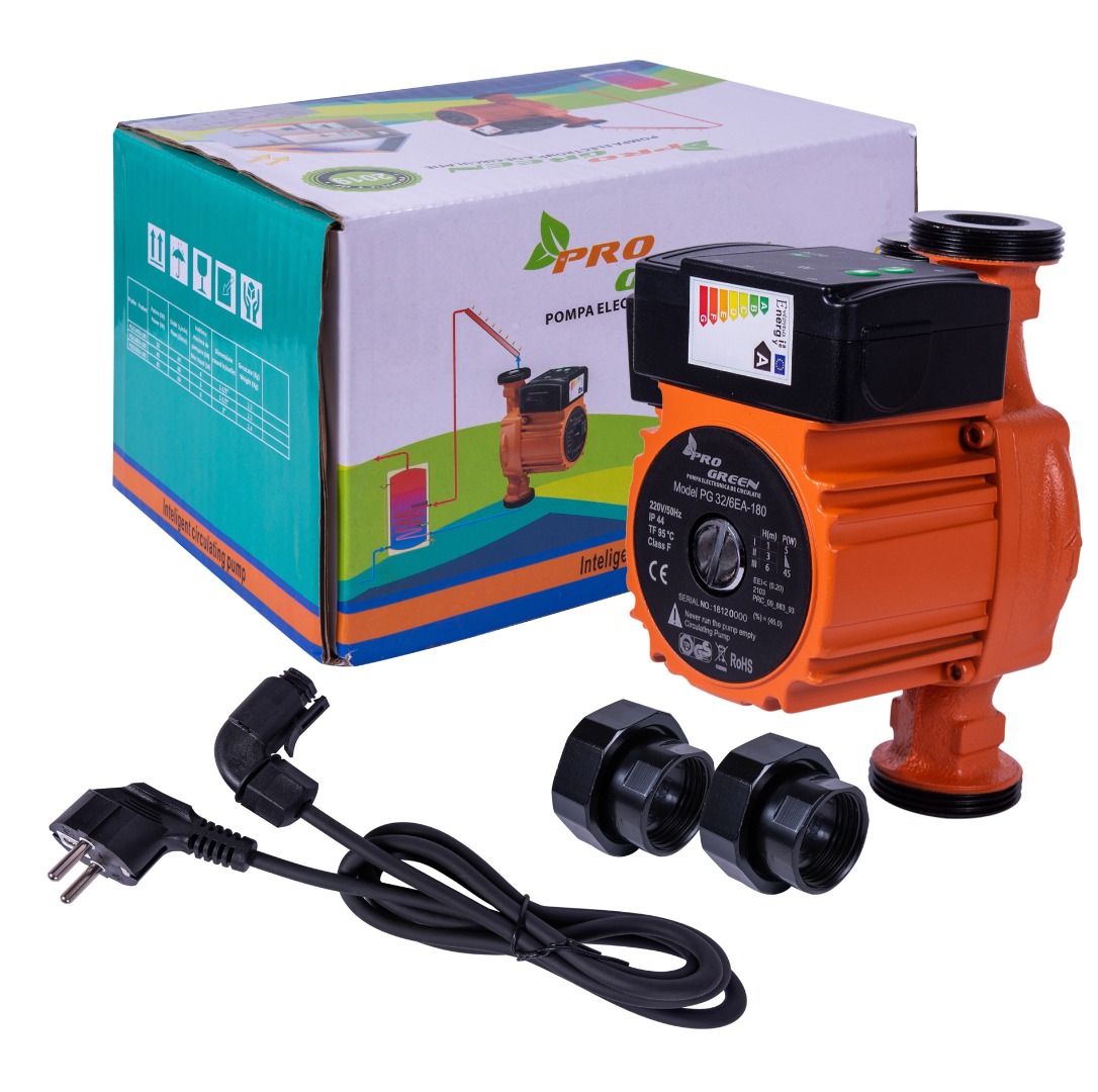 Pompa recirculare apa GreenPro PG 32/6EA-180, 10 Bar, 45W, ax 180 mm