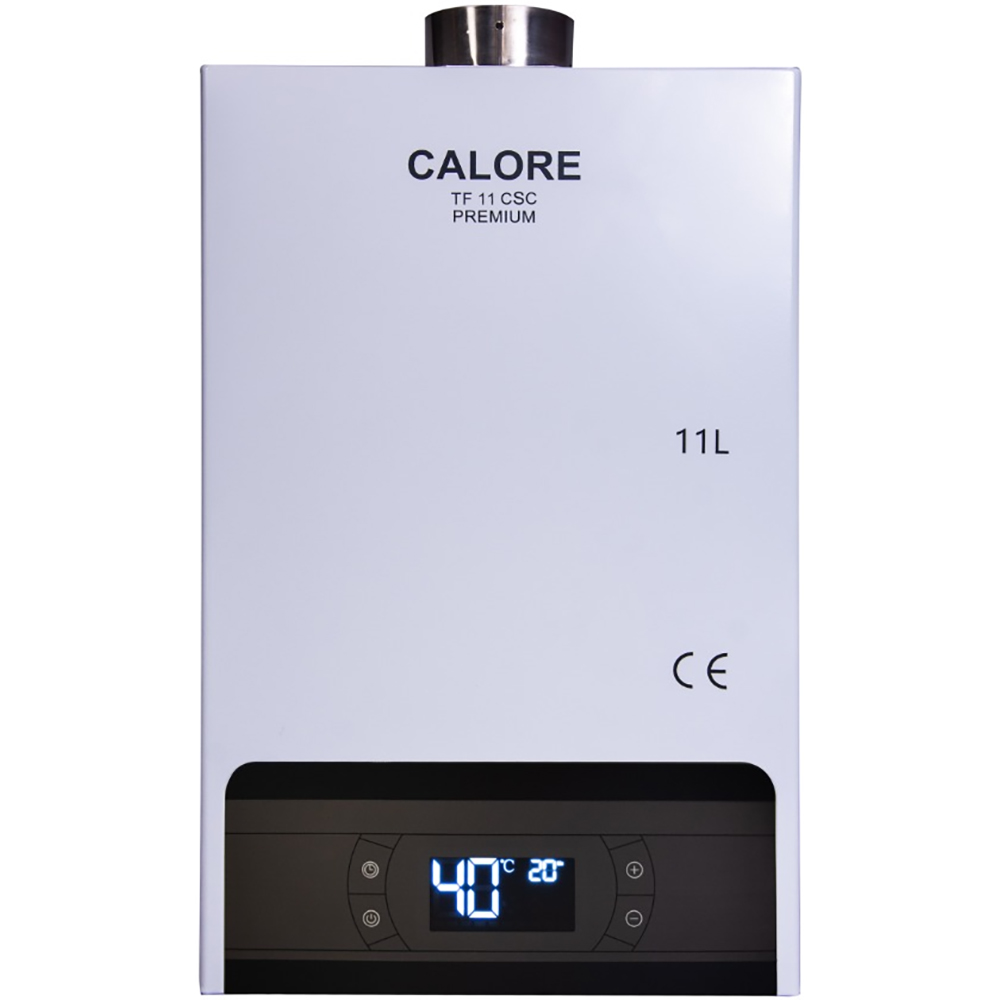 Instant apa calda pe gaz GPL/GN Calore Premium, 11l/min, 22kW, tiraj fortat, alb