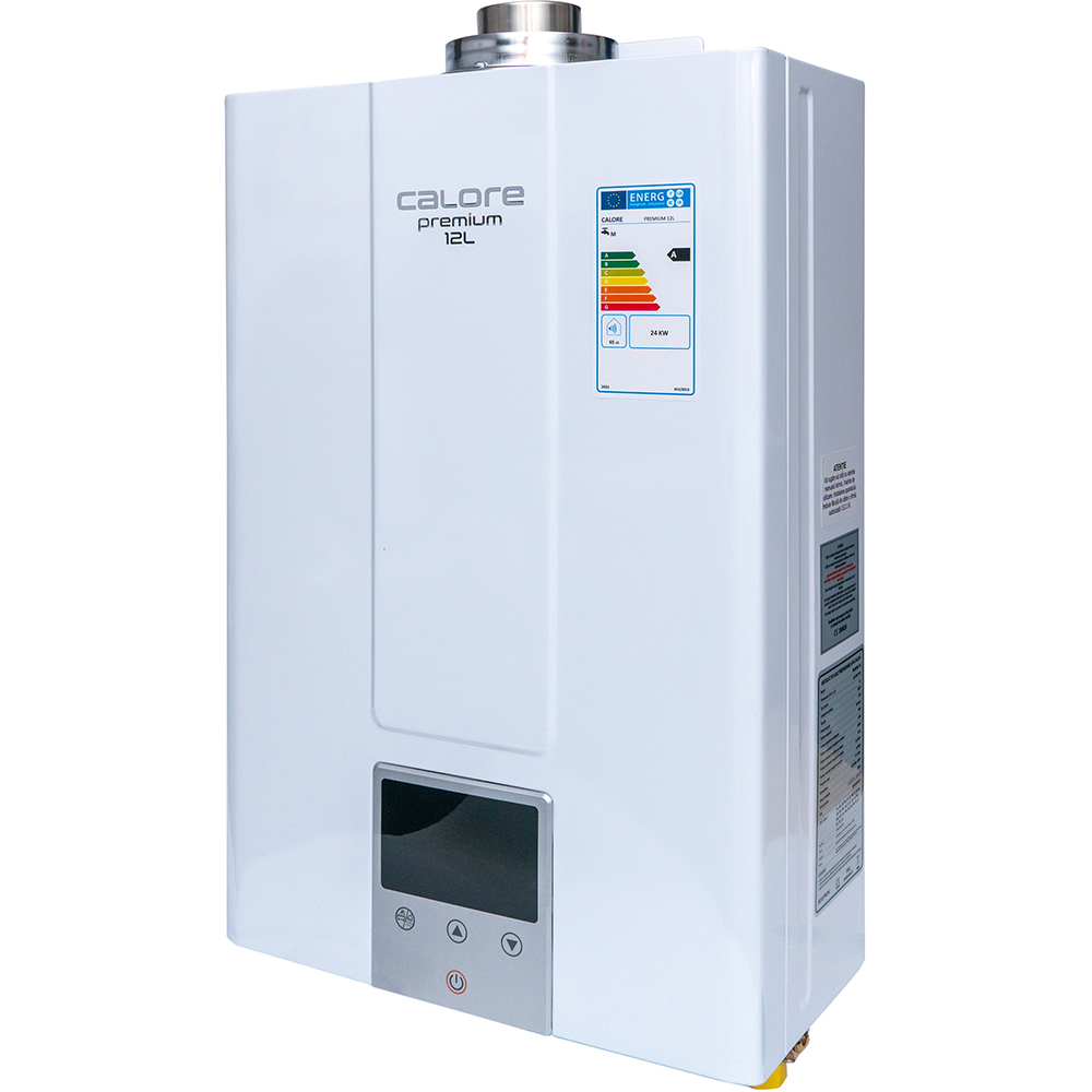 Instant apa calda pe gaz GPL/GN CALORE Premium, 24kW, 12/min, afisaj LED, alb