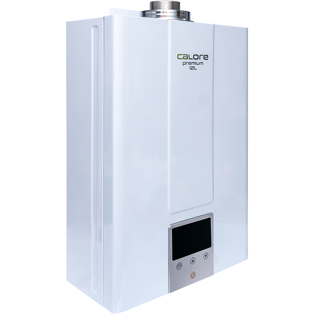 Instant apa calda pe gaz GPL/GN CALORE Premium, 24kW, 12/min, afisaj LED, alb