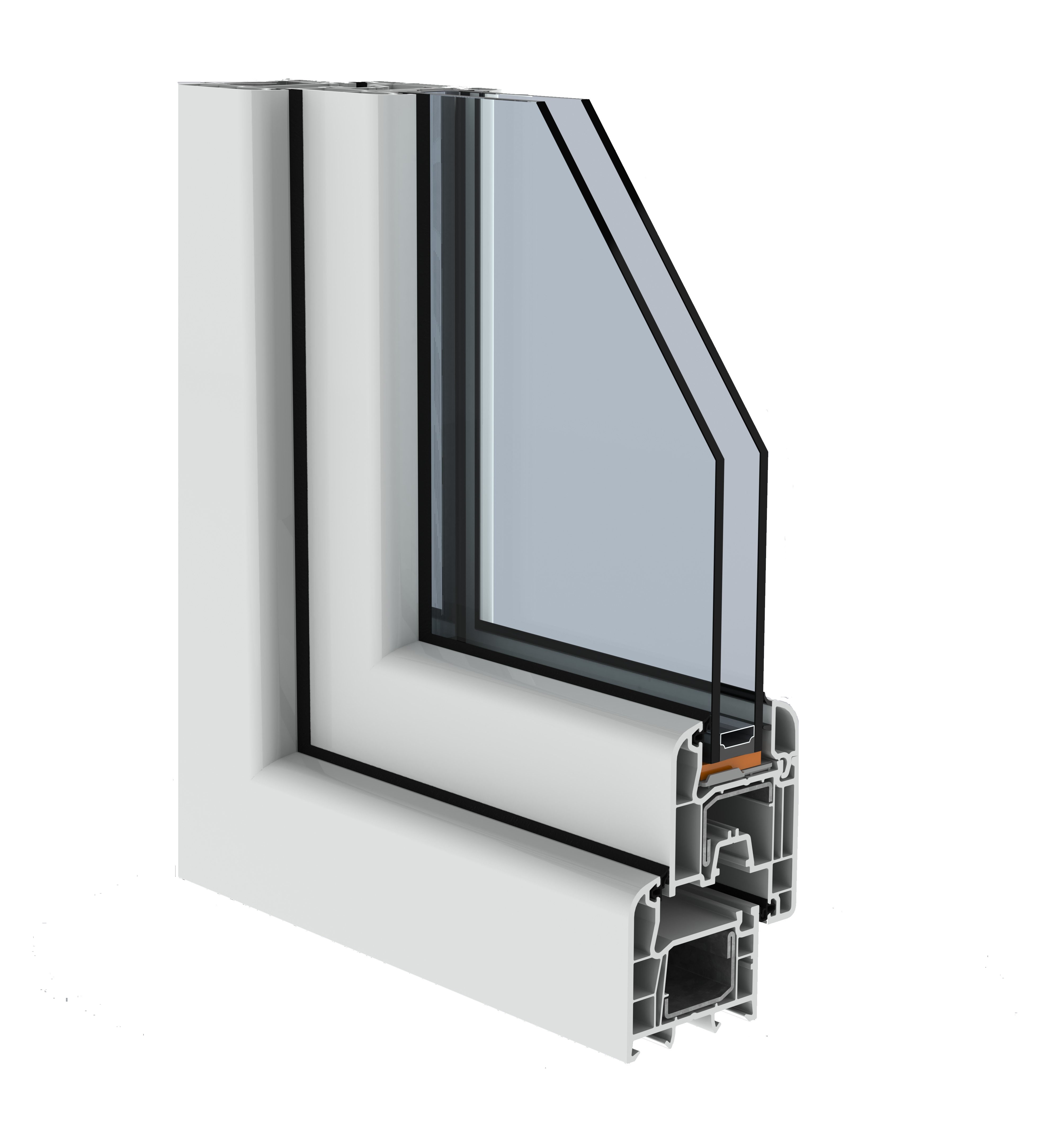 Fereastra termopan APLAST, PVC, 4 camere, 56 x 56 cm, deschidere batanta dreapta, alb