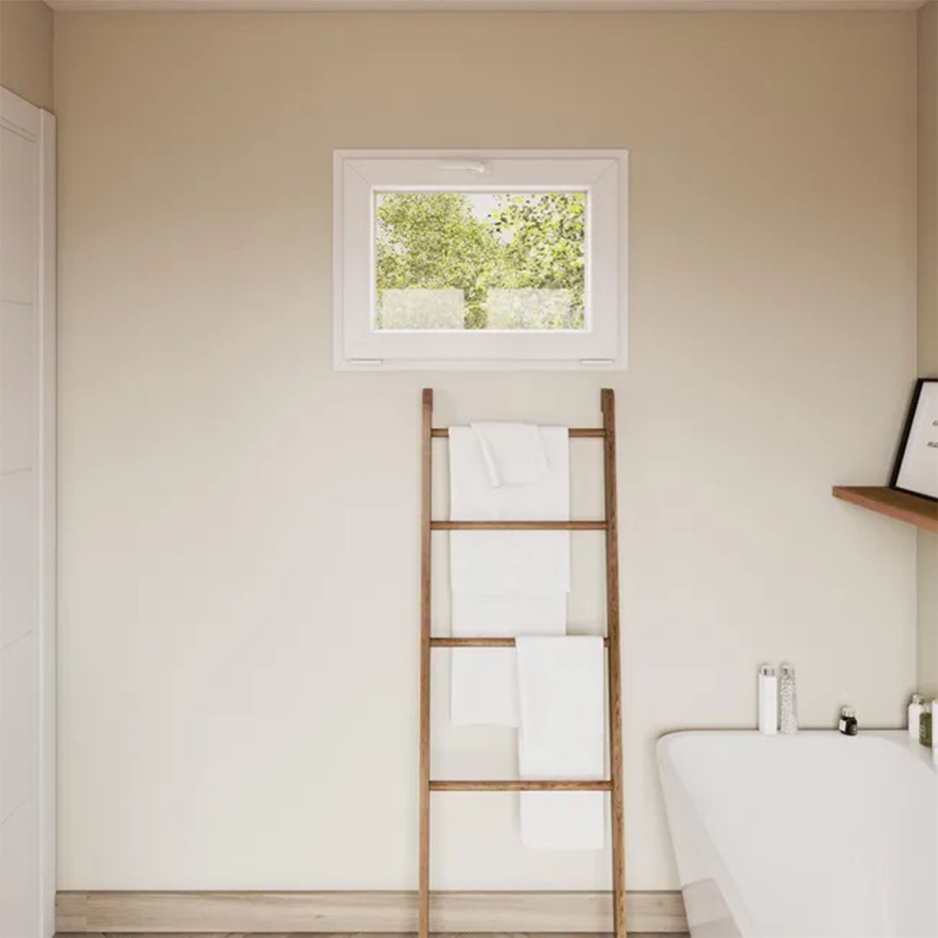 Fereastra termopan APLAST, PVC, 4 camere, 116 x 56 cm, deschidere oscilanta in jos, alb