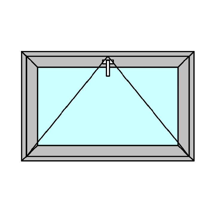 Fereastra termopan APLAST, PVC, 4 camere, 96 x 56 cm, deschidere oscilanta in jos, alb