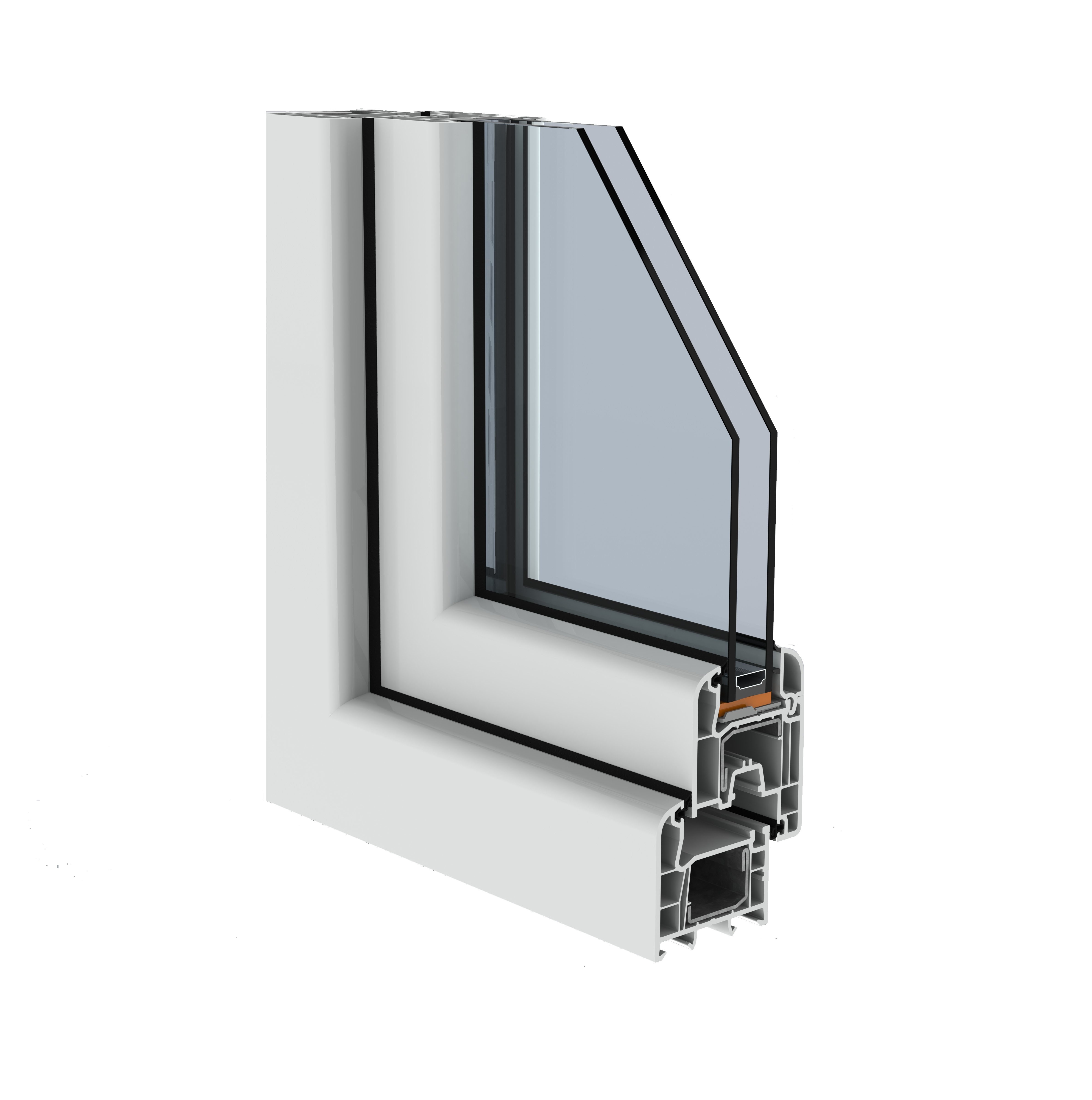 Fereastra termopan APLAST, PVC, 4 camere, 96 x 56 cm, deschidere oscilanta in jos, alb