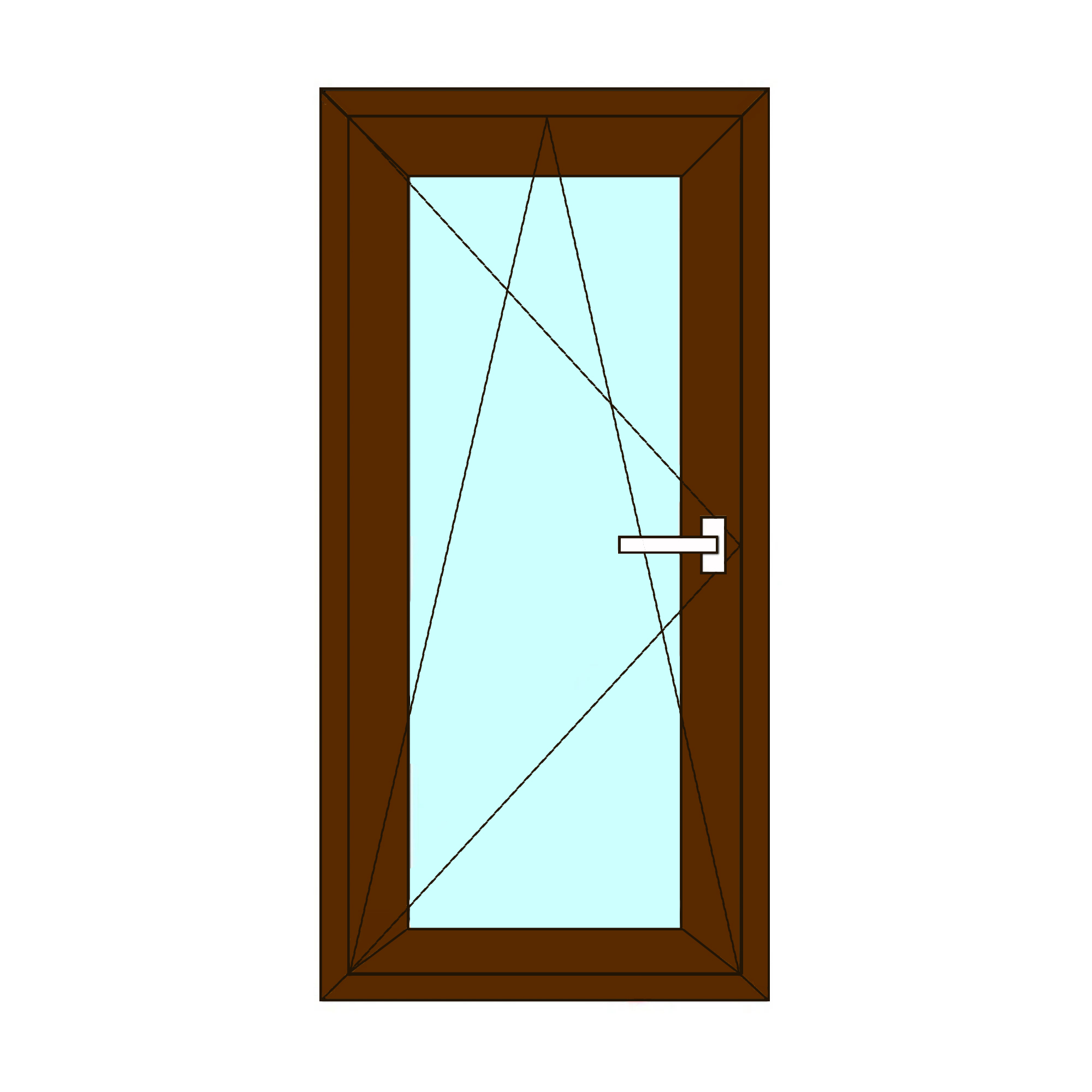 Fereastra termopan APLAST, PVC, 6 camere, 56 x 86 cm, deschidere oscilobatanta stanga, maro inchis