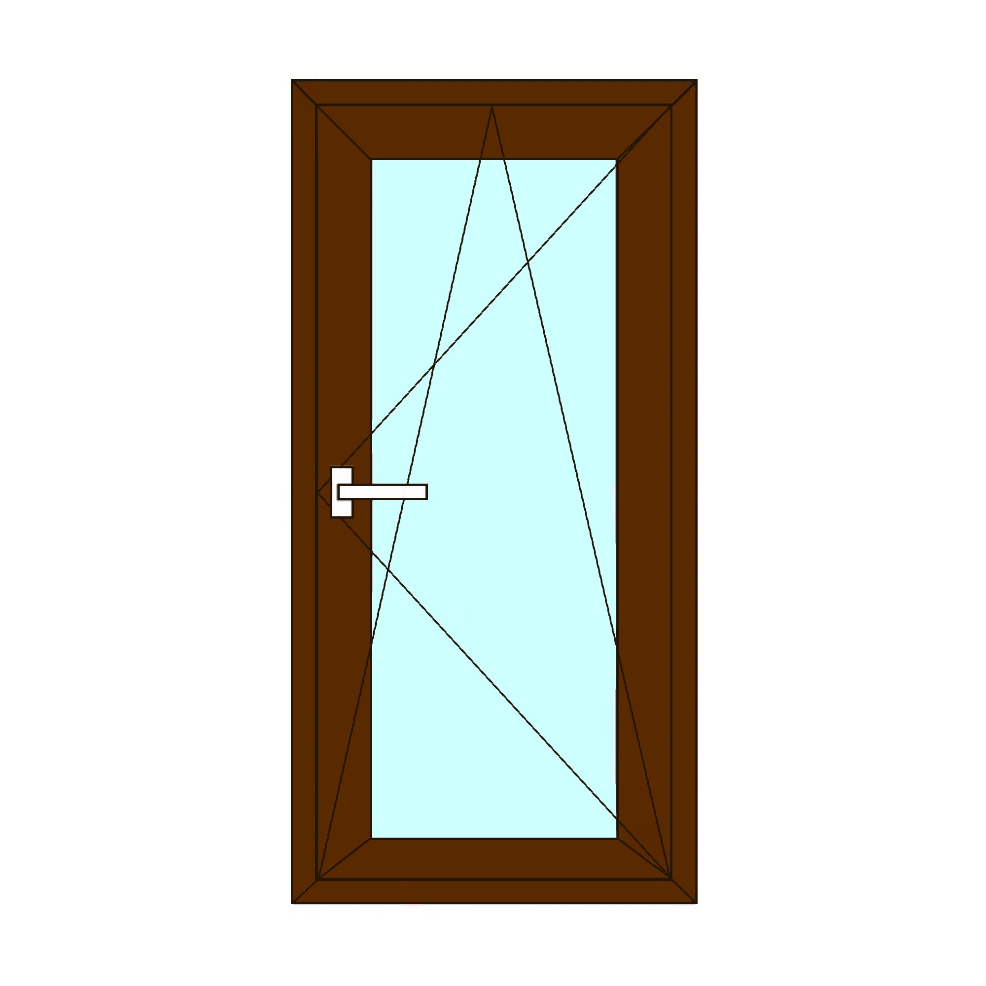 Fereastra termopan APLAST, PVC, 6 camere, 56 x 86 cm, deschidere oscilobatanta dreapta, maro inchis