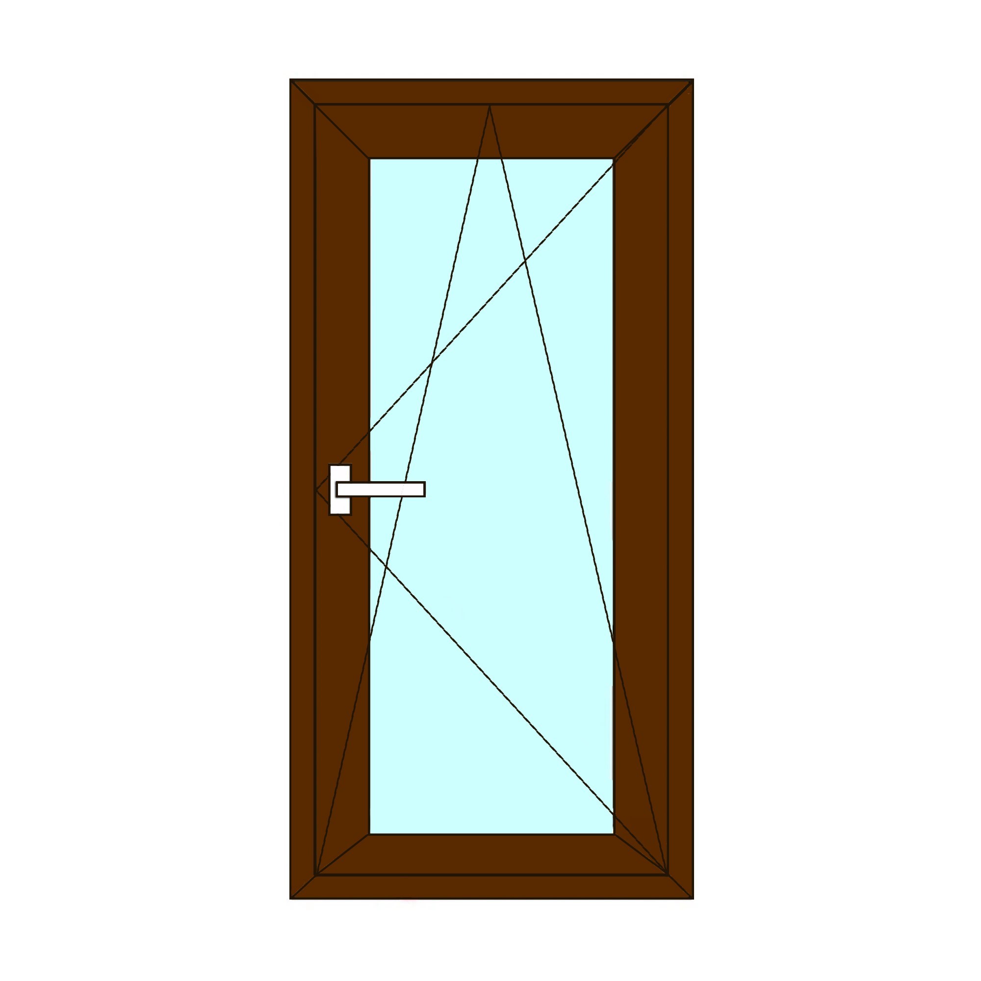 Fereastra termopan APLAST, PVC, 6 camere, 56 x 116 cm, deschidere oscilobatanta dreapta, maro inchis