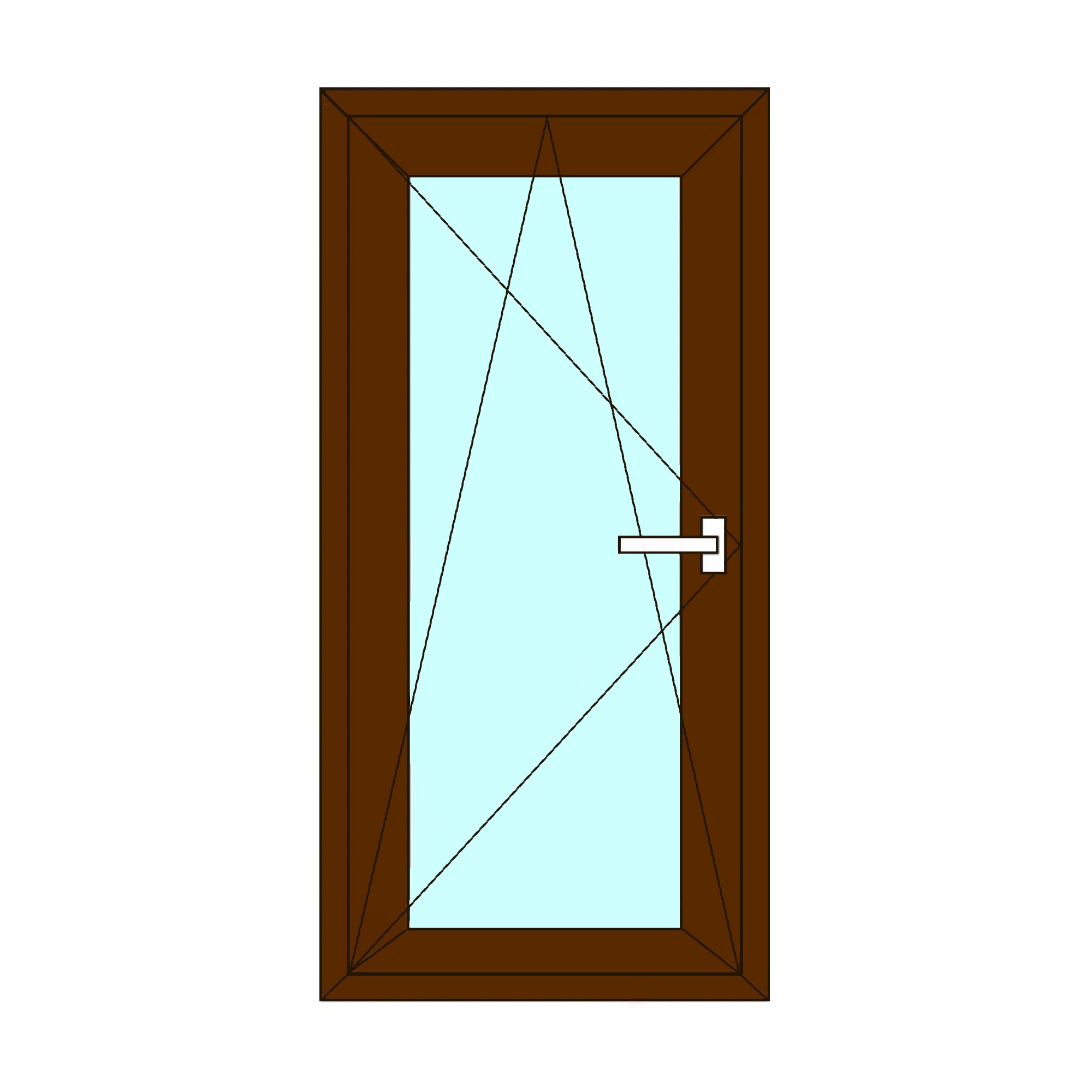 Fereastra termopan APLAST, PVC, 6 camere, 86 x 116 cm, deschidere oscilobatanta stanga, maro inchis