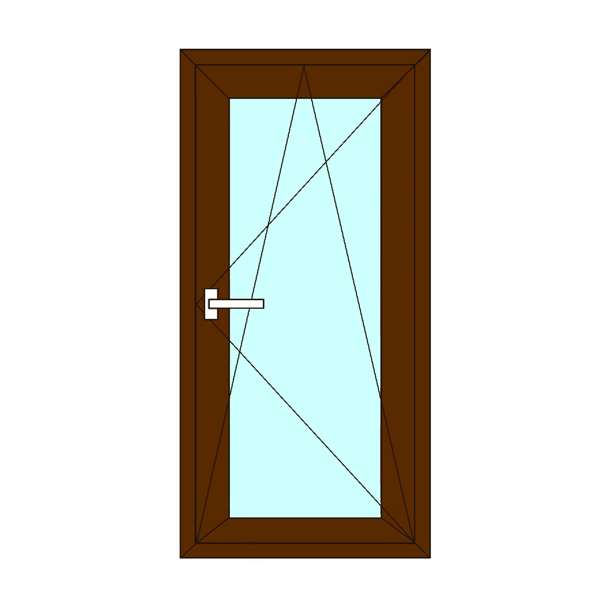 Fereastra termopan APLAST, PVC, 6 camere, 86 x 116 cm, deschidere oscilobatanta dreapta, maro inchis
