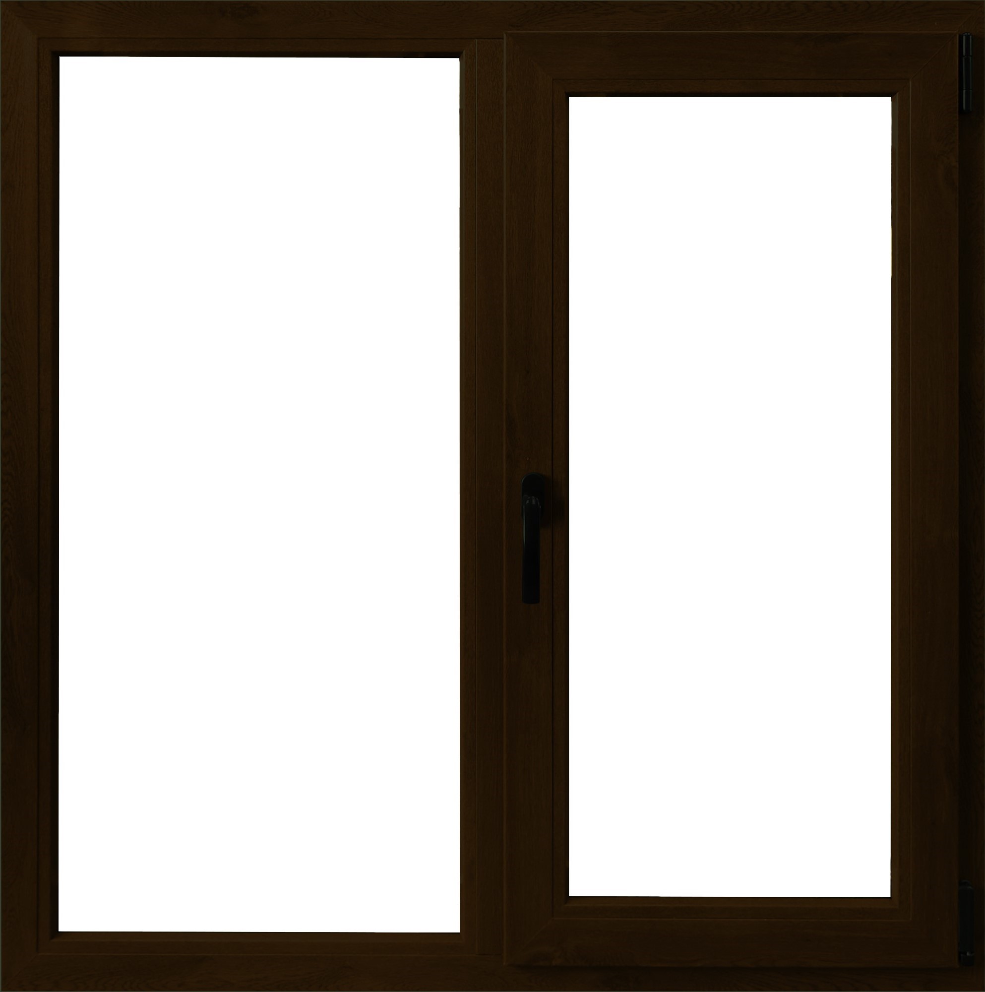 Fereastra termopan APLAST, PVC, 6 camere, 146 x 116 cm, deschidere oscilobatanta dreapta, maro inchis