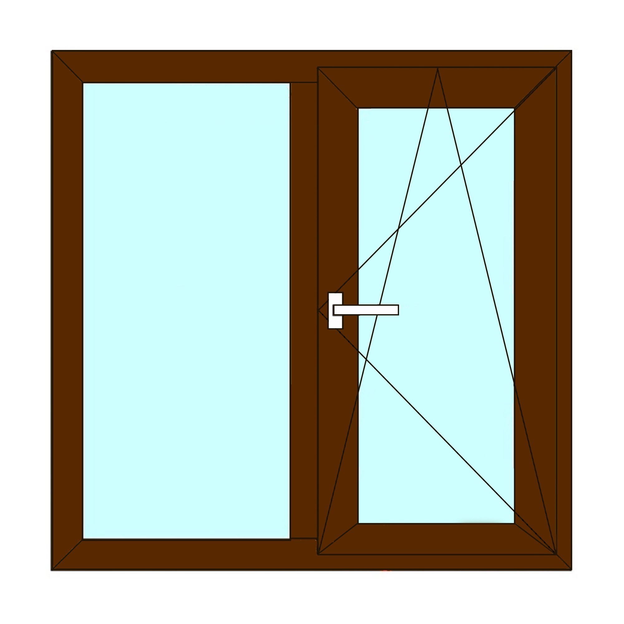 Fereastra termopan APLAST, PVC, 6 camere, 146 x 116 cm, deschidere oscilobatanta dreapta, maro inchis