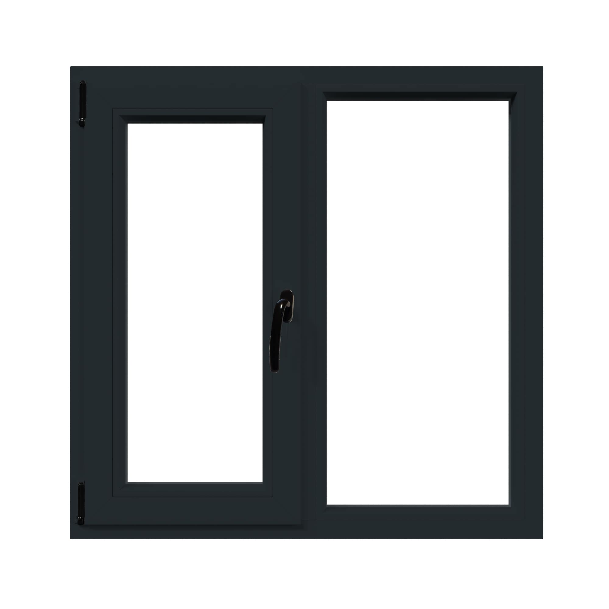 Fereastra termopan APLAST, PVC, 6 camere, 116 x 116 cm, deschidere oscilobatanta dreapta, gri antracit
