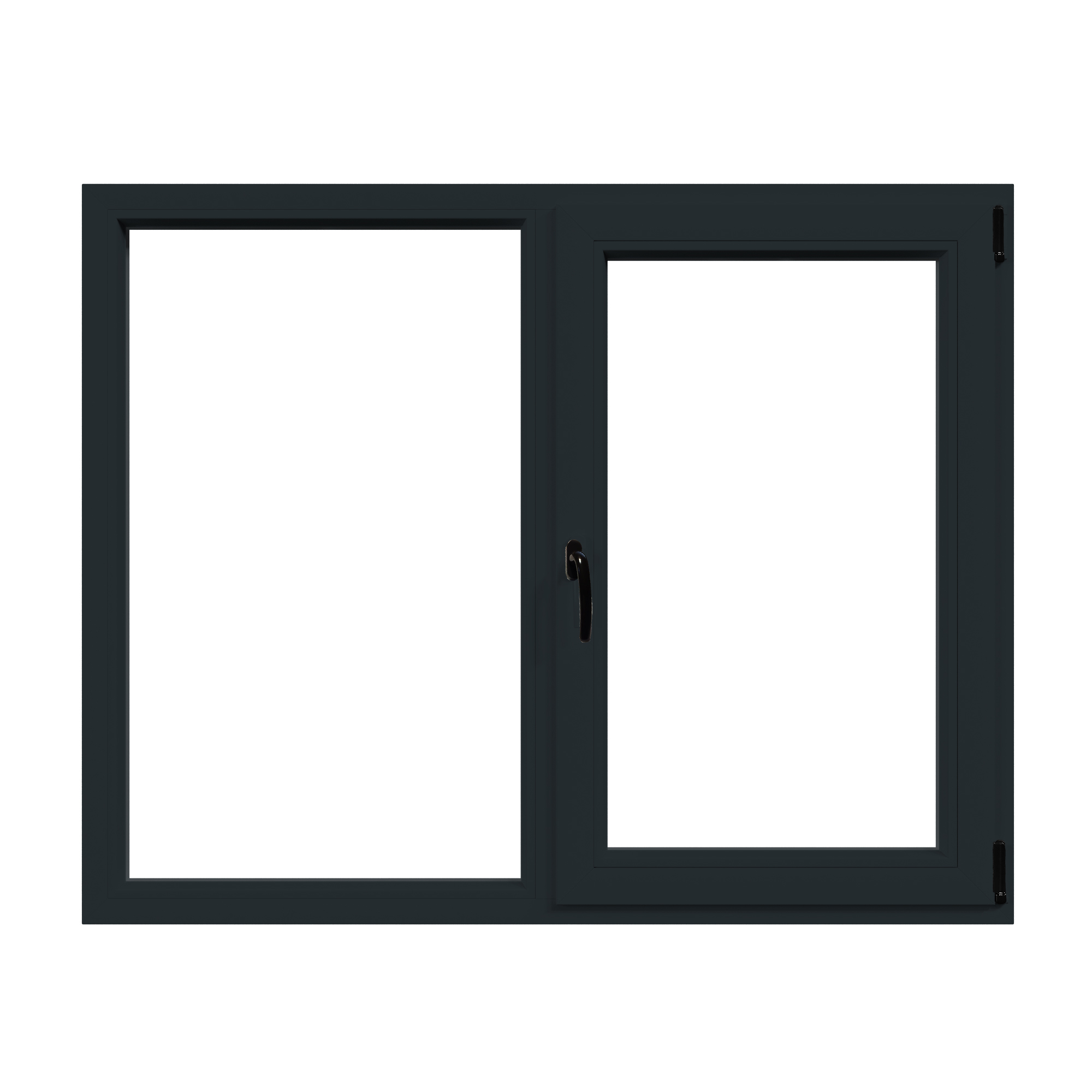 Fereastra termopan APLAST, PVC, 6 camere, 146 x 116 cm, deschidere oscilobatanta stanga, gri antracit