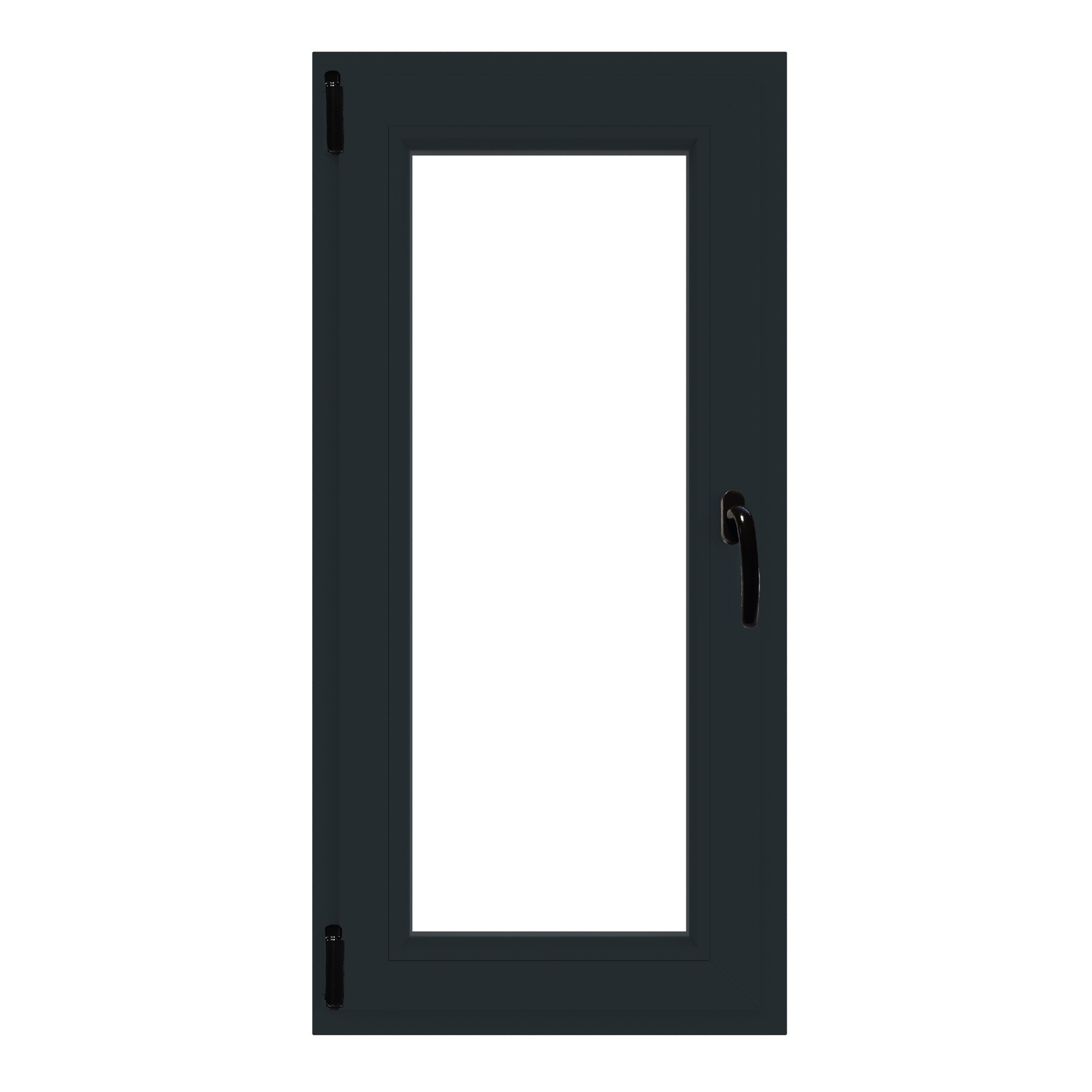 Fereastra termopan APLAST, PVC, 6 camere, 56 x 116 cm, deschidere oscilobatanta stanga, gri antracit