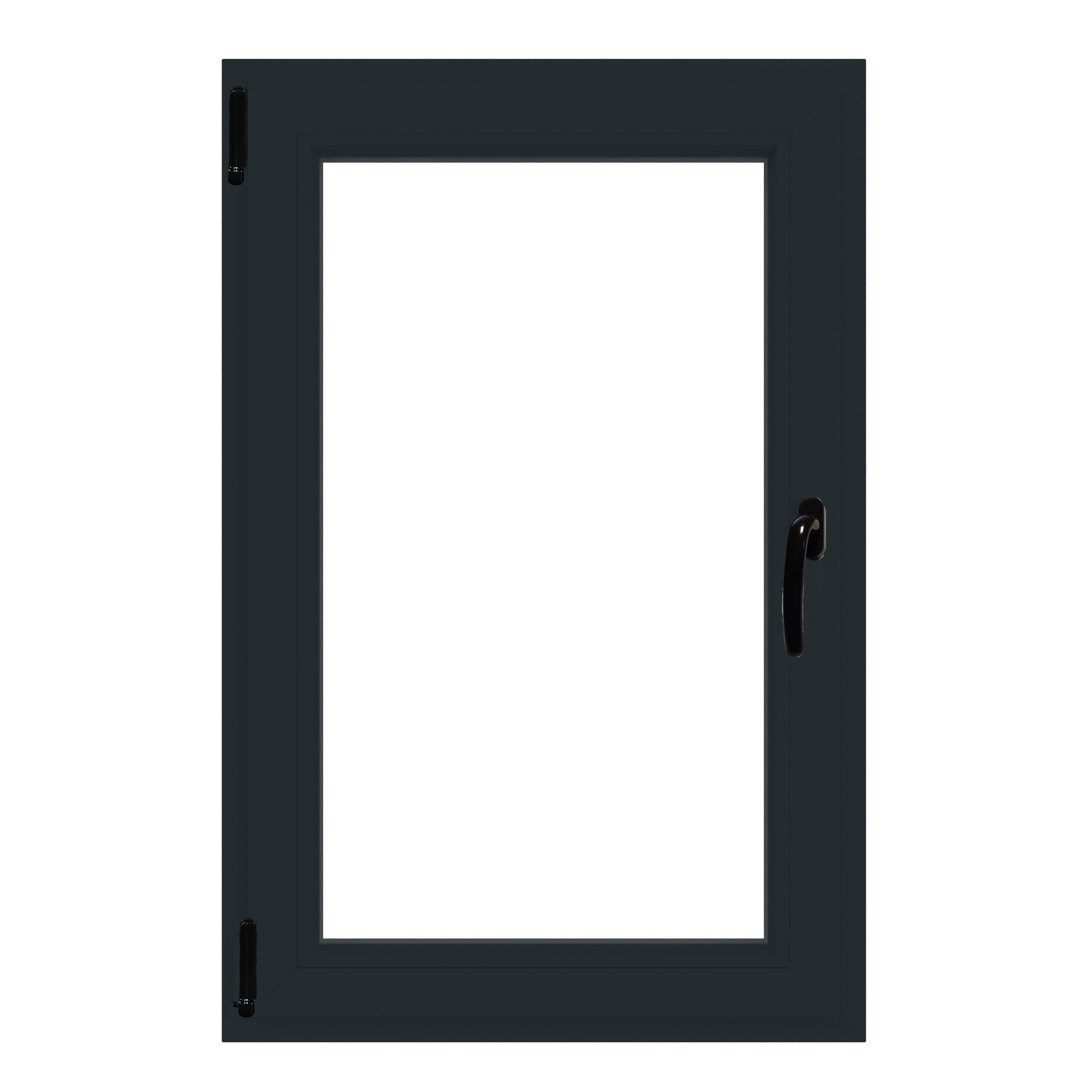 Fereastra termopan APLAST, PVC, 6 camere, 86 x 116 cm, deschidere oscilobatanta stanga, gri antracit