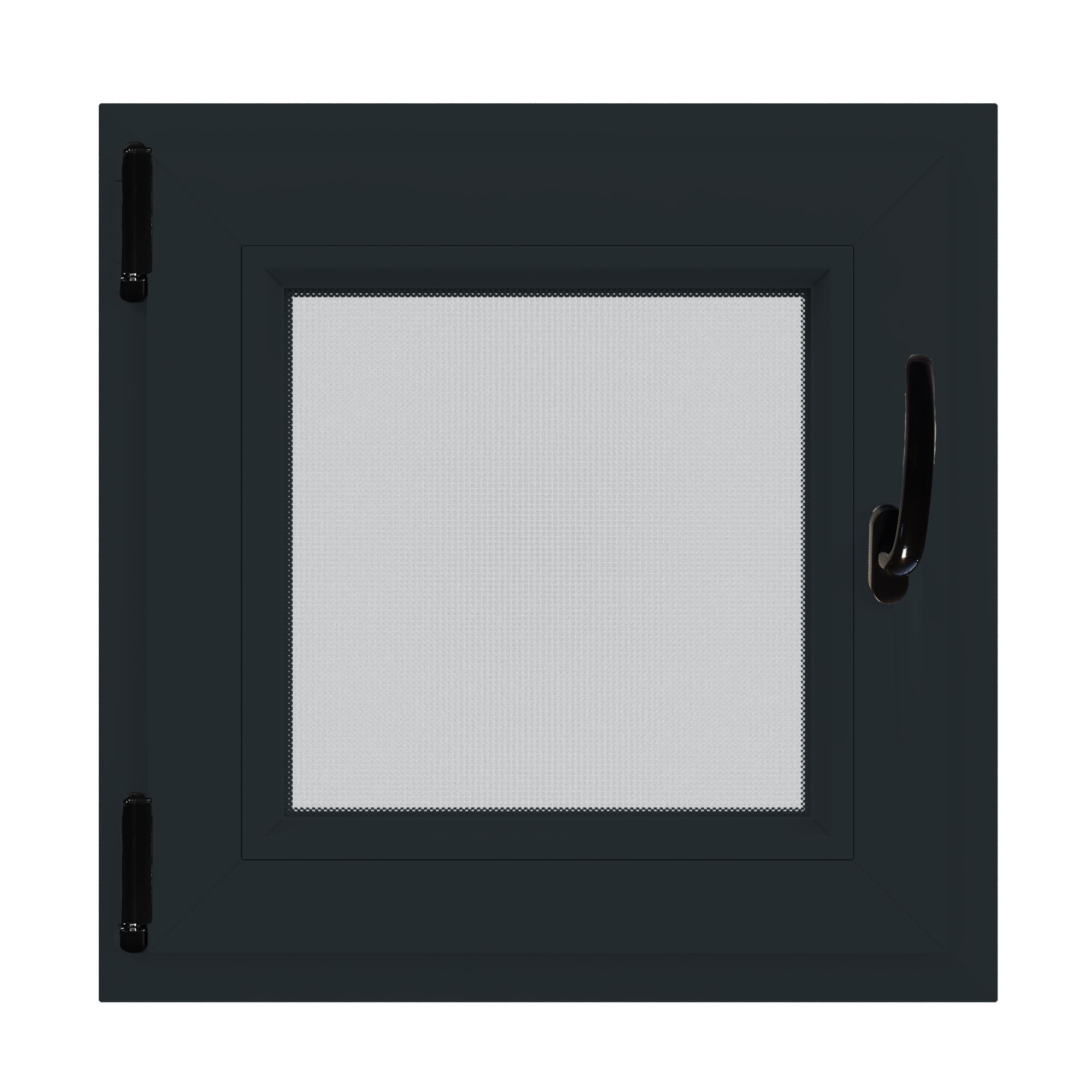 Fereastra termopan APLAST, PVC, 6 camere, 56 x 56 cm, deschidere oscilobatanta stanga, gri antracit