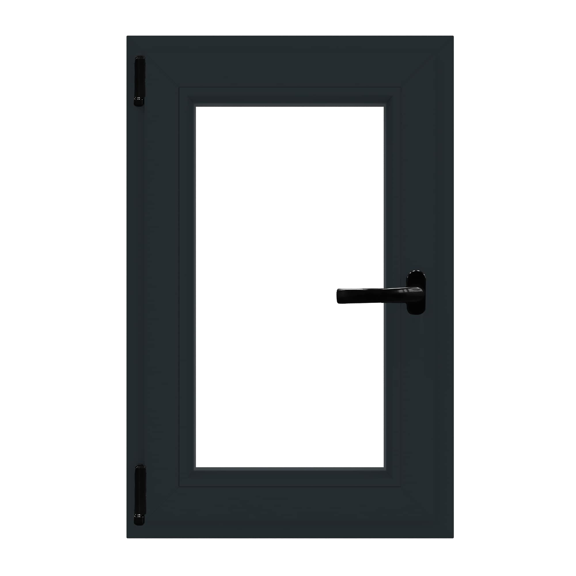 Fereastra termopan APLAST, PVC, 6 camere, 86 x 56 cm, deschidere oscilobatanta stanga, gri antracit