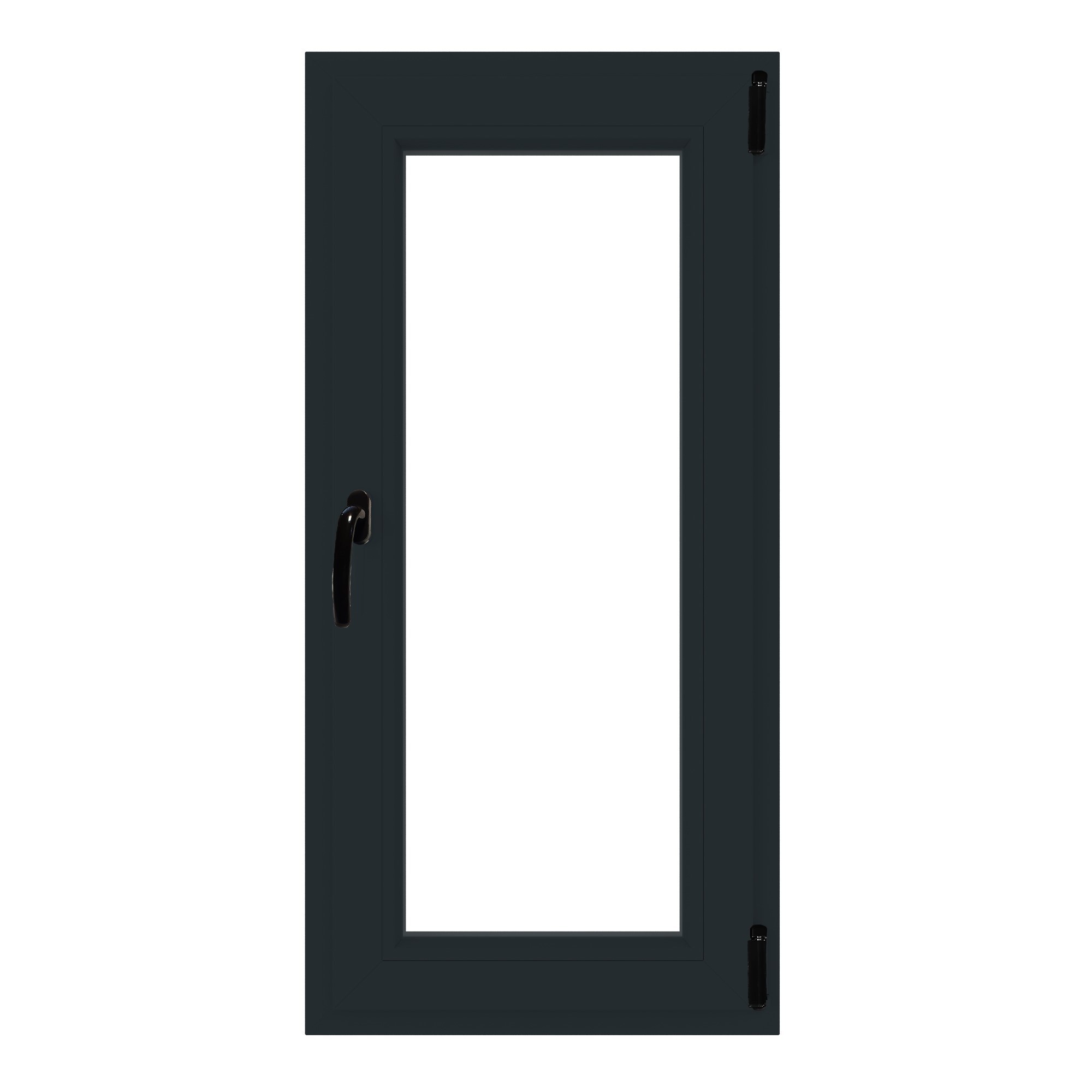 Fereastra termopan APLAST, PVC, 6 camere, 56 x 116 cm, deschidere oscilobatanta dreapta, gri antracit