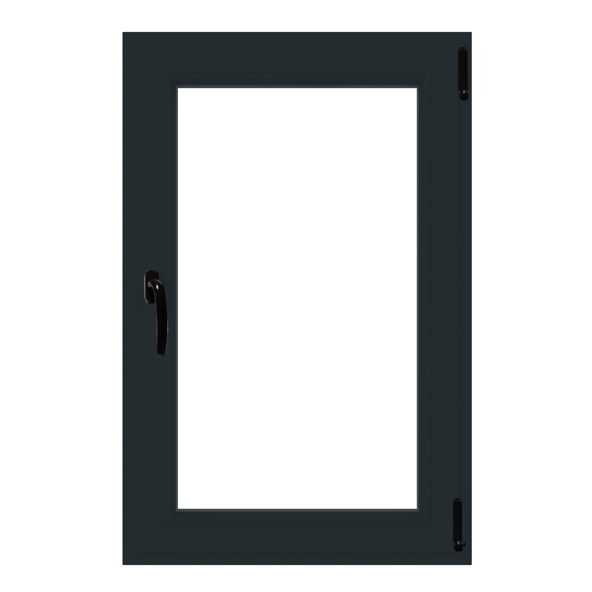 Fereastra termopan APLAST, PVC, 6 camere, 86 x 116 cm, deschidere oscilobatanta dreapta, gri antracit