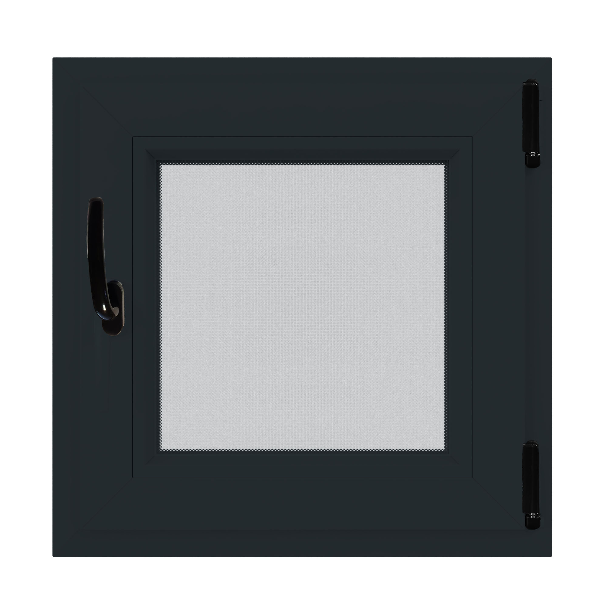 Fereastra termopan APLAST, PVC, 6 camere, 56 x 56 cm, deschidere oscilobatanta dreapta, gri antracit