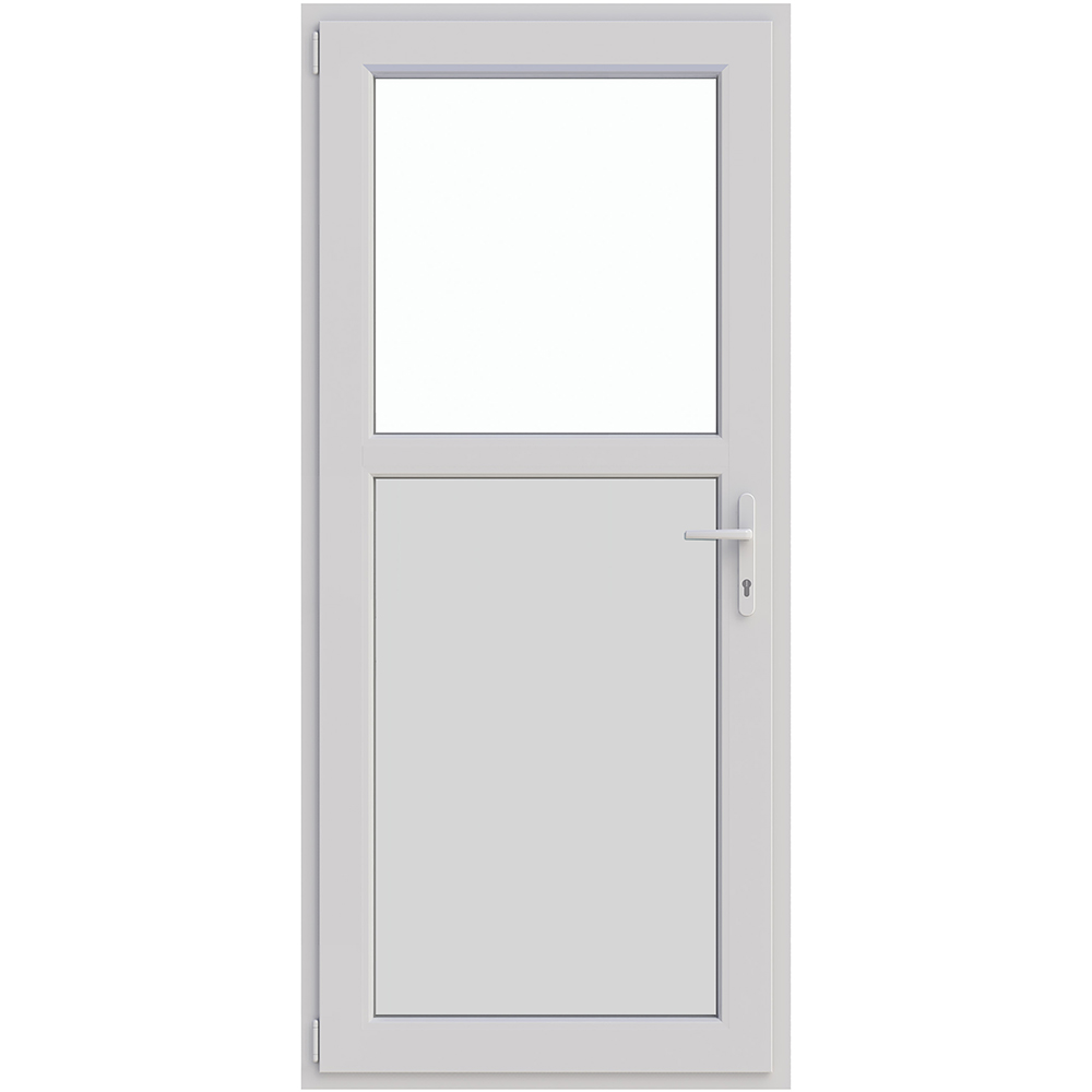 Usa exterior APLAST, cu geam, dreapta, PVC, 4 C, 2/3, 88 x 180 cm, alb