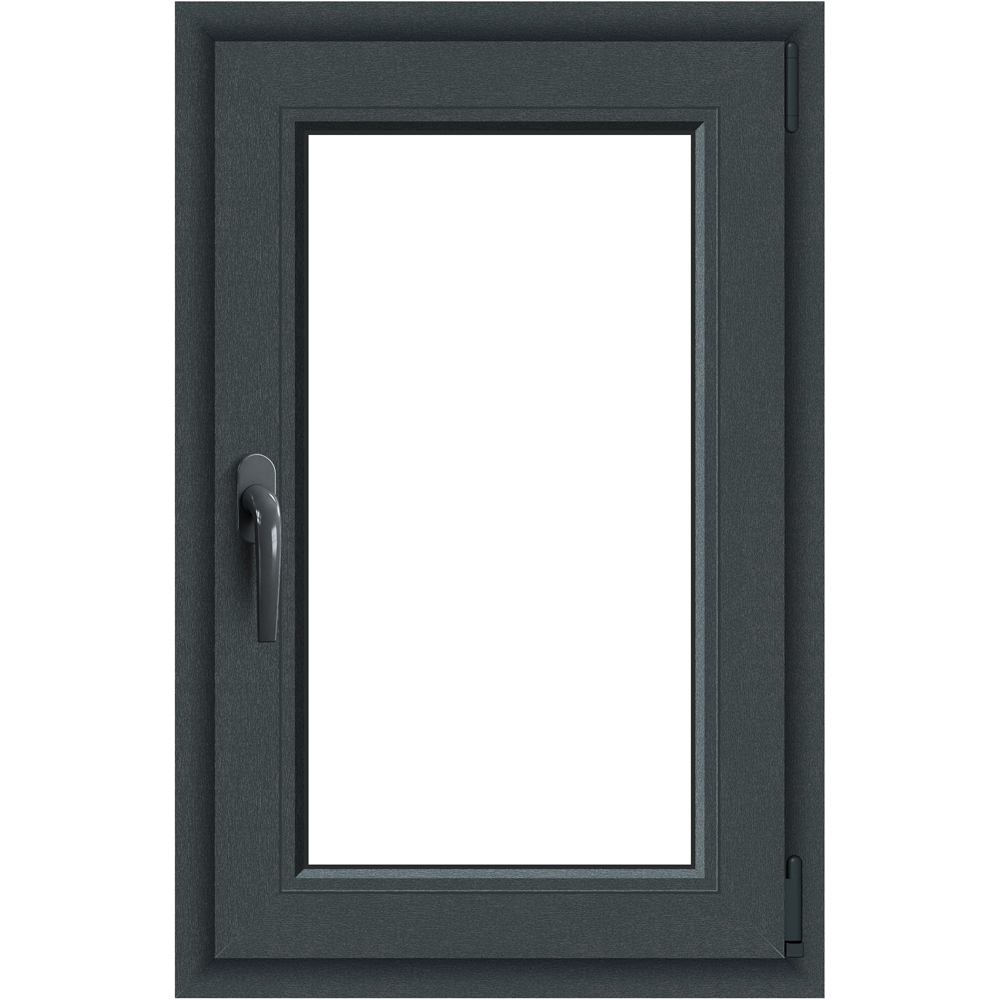 Fereastra termopan APLAST, PVC, 5 camere, 56 x 86 cm, deschidere oscilobatanta dreapta, gri antracit