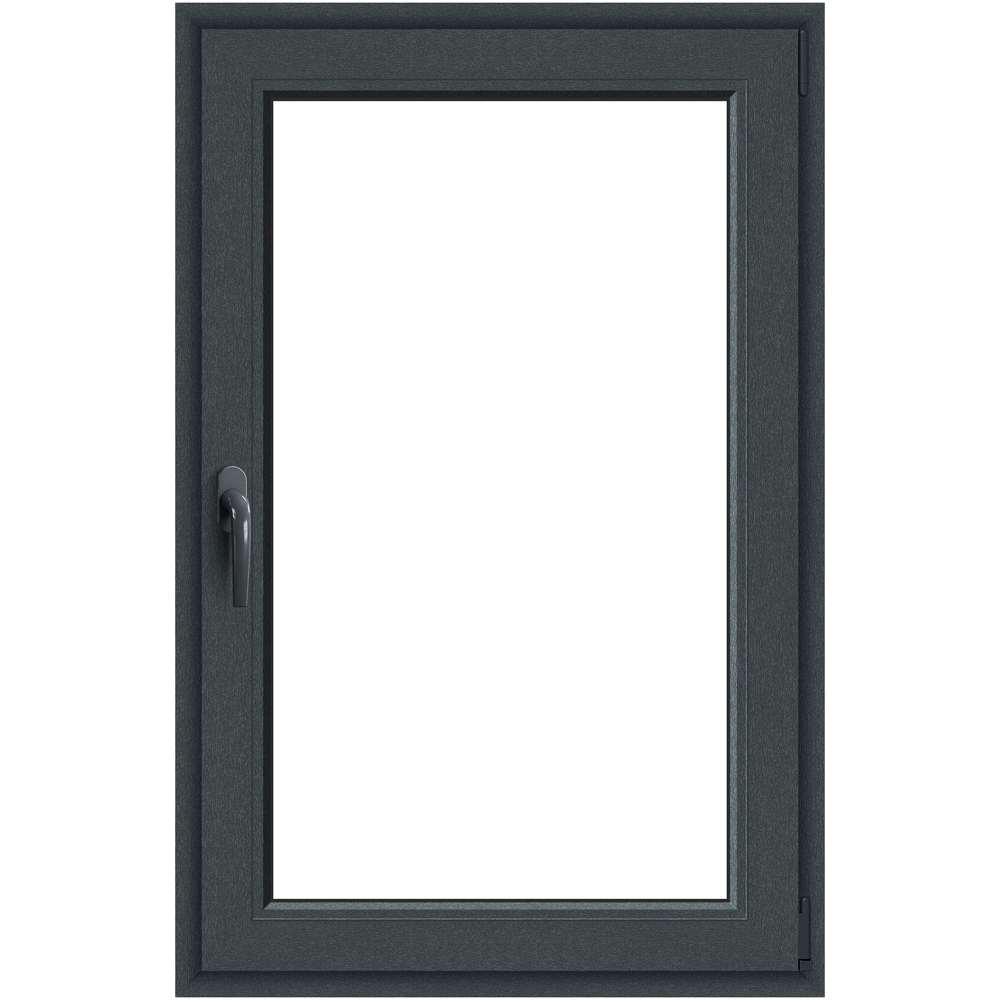 Fereastra termopan APLAST, PVC, 5 camere, 86 x 116 cm, deschidere oscilobatanta dreapta, gri antracit