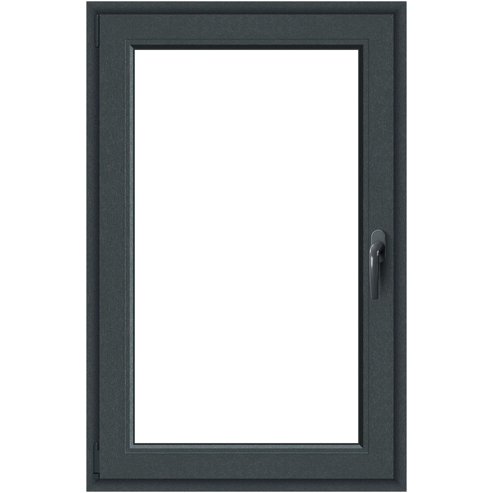 Fereastra termopan APLAST, PVC, 5 camere, 86 x 116 cm, deschidere oscilobatanta stanga, gri antracit