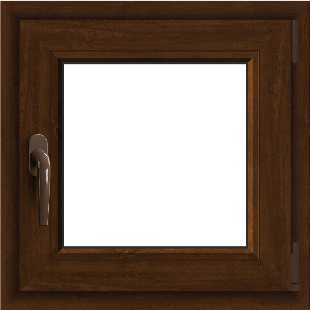 Fereastra termopan APLAST, PVC, 5 camere, 56 x 56 cm, deschidere oscilobatanta dreapta, maro