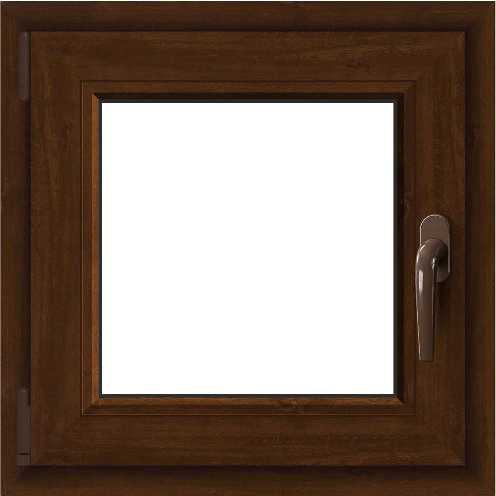 Fereastra termopan APLAST, PVC, 5 camere, 56 x 56 cm, deschidere oscilobatanta stanga, maro