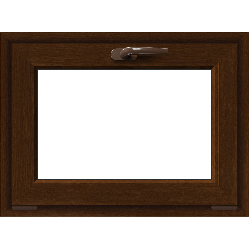 Fereastra termopan APLAST, PVC, 5 camere, 76 x 56 cm, deschidere batanta in jos, maro