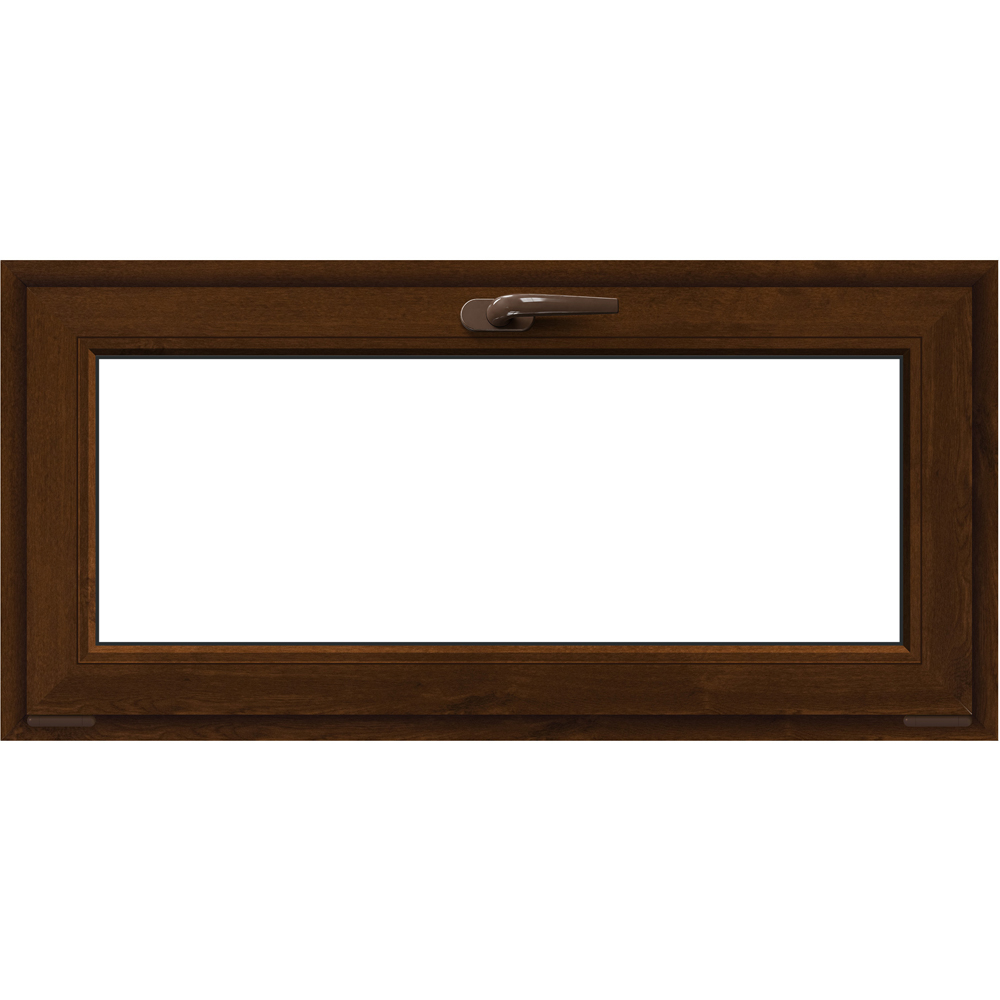 Fereastra termopan APLAST, PVC, 5 camere, 116 x 56 cm, deschidere batanta in jos, maro