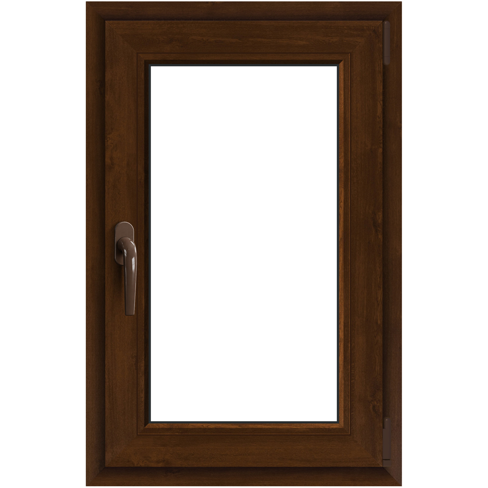 Fereastra termopan APLAST, PVC, 5 camere, 56 x 86 cm, deschidere oscilobatanta dreapta, maro