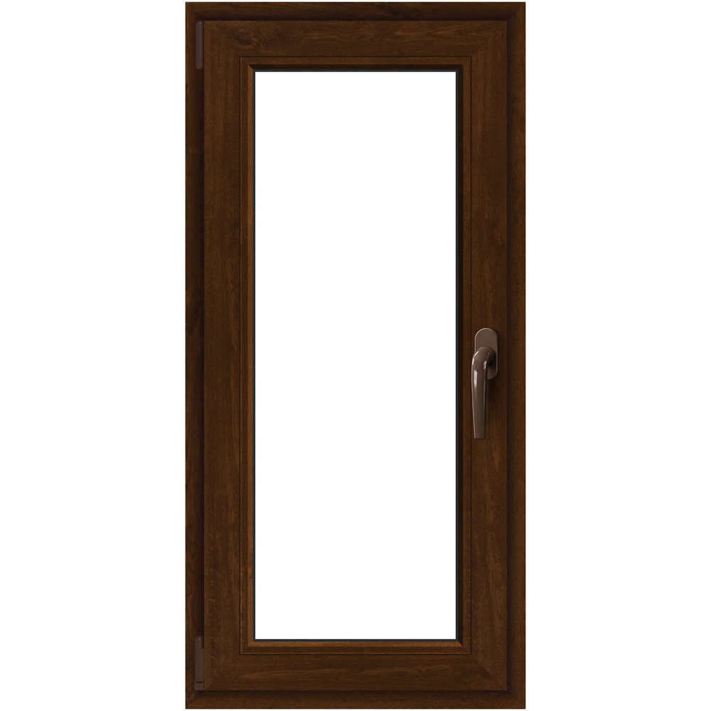 Fereastra termopan APLAST, PVC, 5 camere, 56 x 116 cm, deschidere oscilobatanta stanga, maro