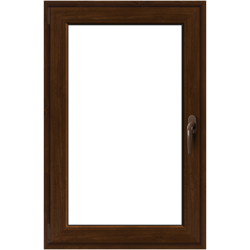 Fereastra termopan APLAST, PVC, 5 camere, 86 x 116 cm, deschidere oscilobatanta stanga, maro